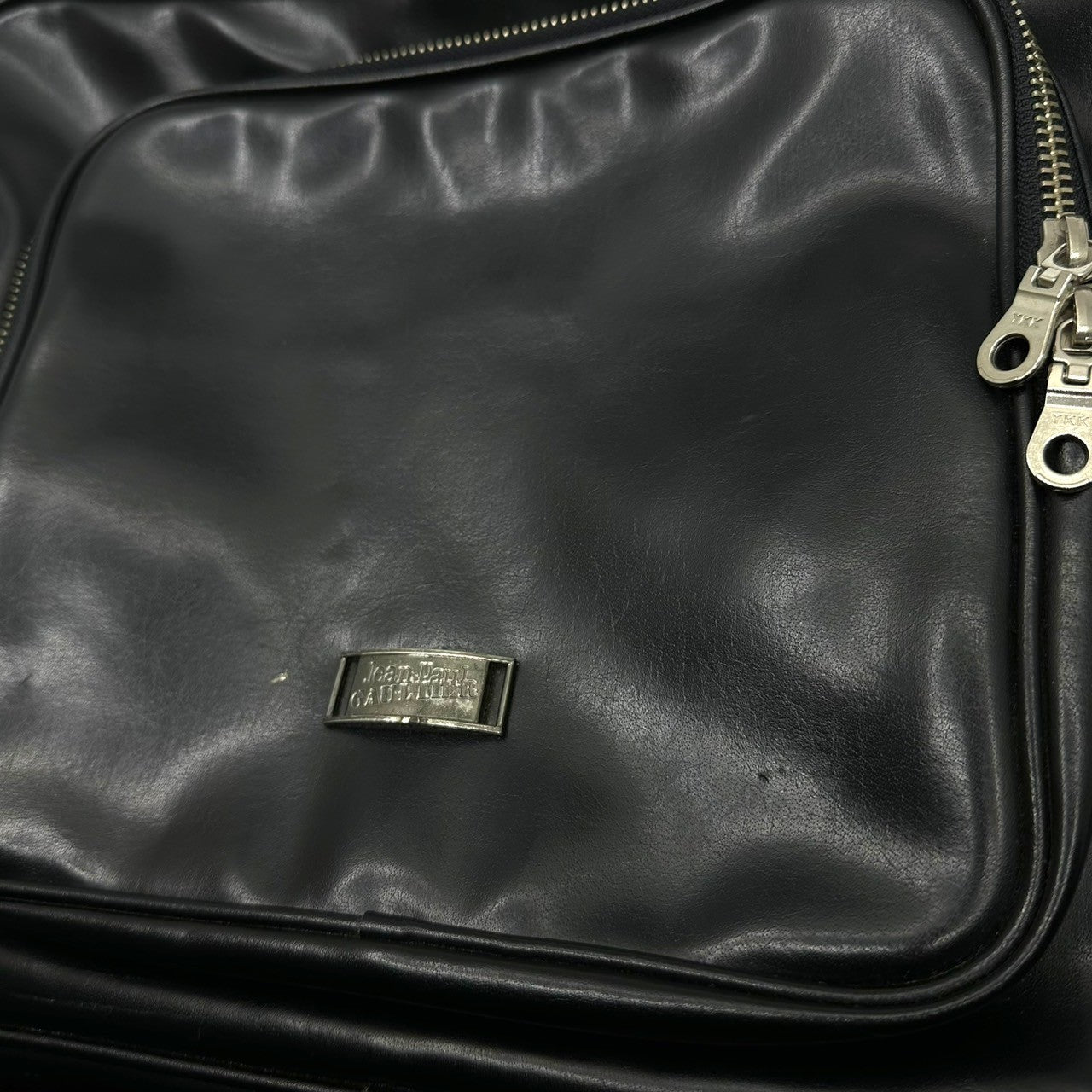 Jean Paul GAULTIER HOMME(ジャンポールゴルチエオム) 90's ~ 00's Archive Enamel Shoulder Bag アーカイブ エナメル ワン ショルダー バッグ ブラック ボディ 斜め掛け ハンド