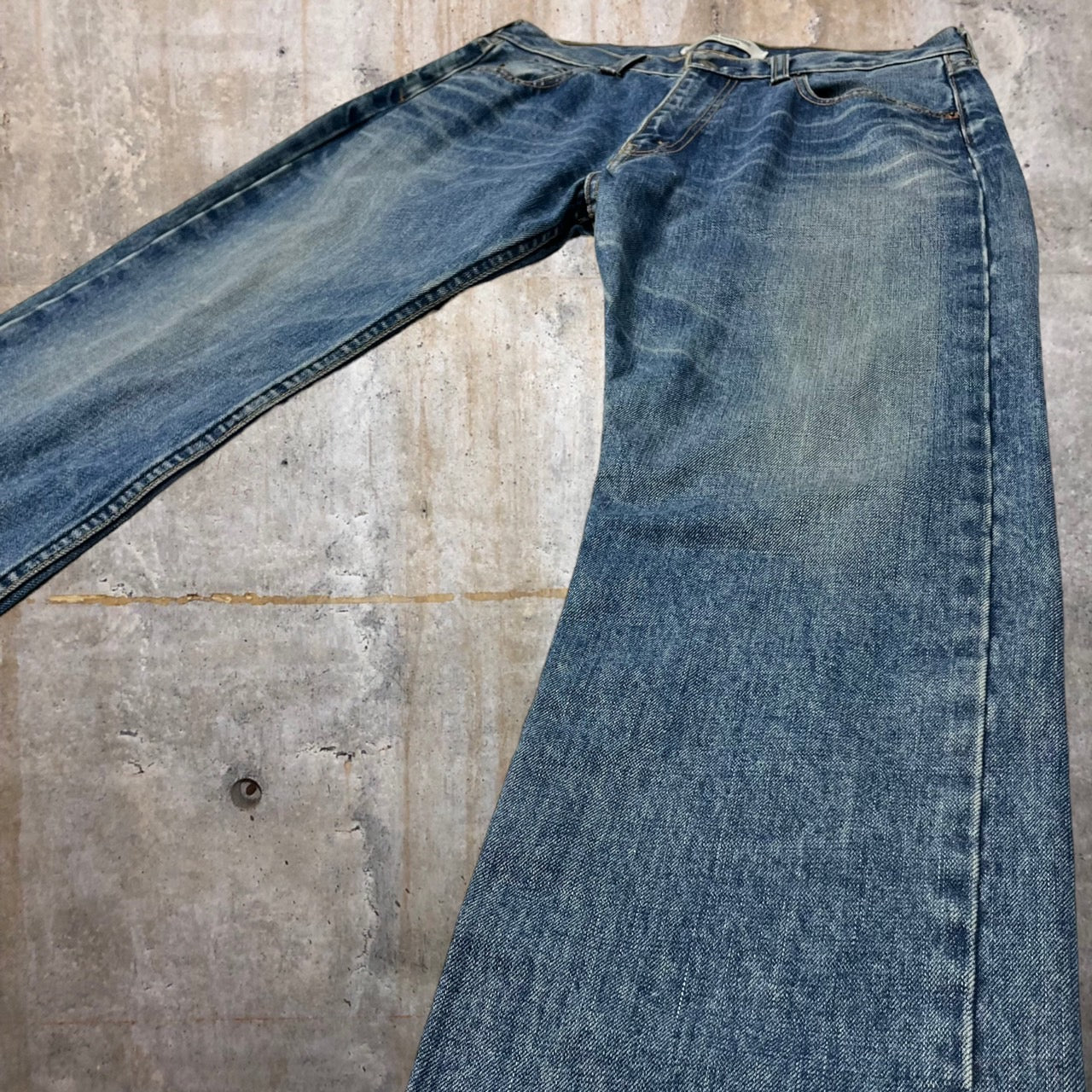 COMME des GARCONS JUNYA WATANABE(コムデギャルソンジュンヤワタナベ) aged straight denim pants/エイジング加工ストレートデニムパンツ M ライトインディゴ 初期