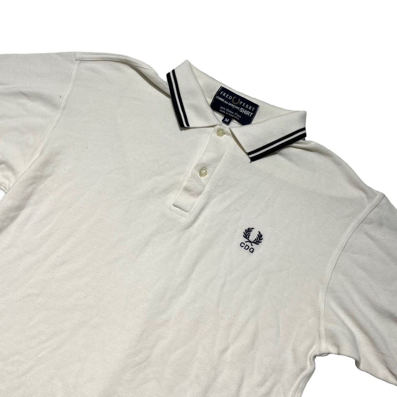 COMME des GARCONS SHIRT × FREDPERRYコムデギャルソンシャツ×フレッドペリー) collaboration polo shirt コラボポロシャツ M ホワイト