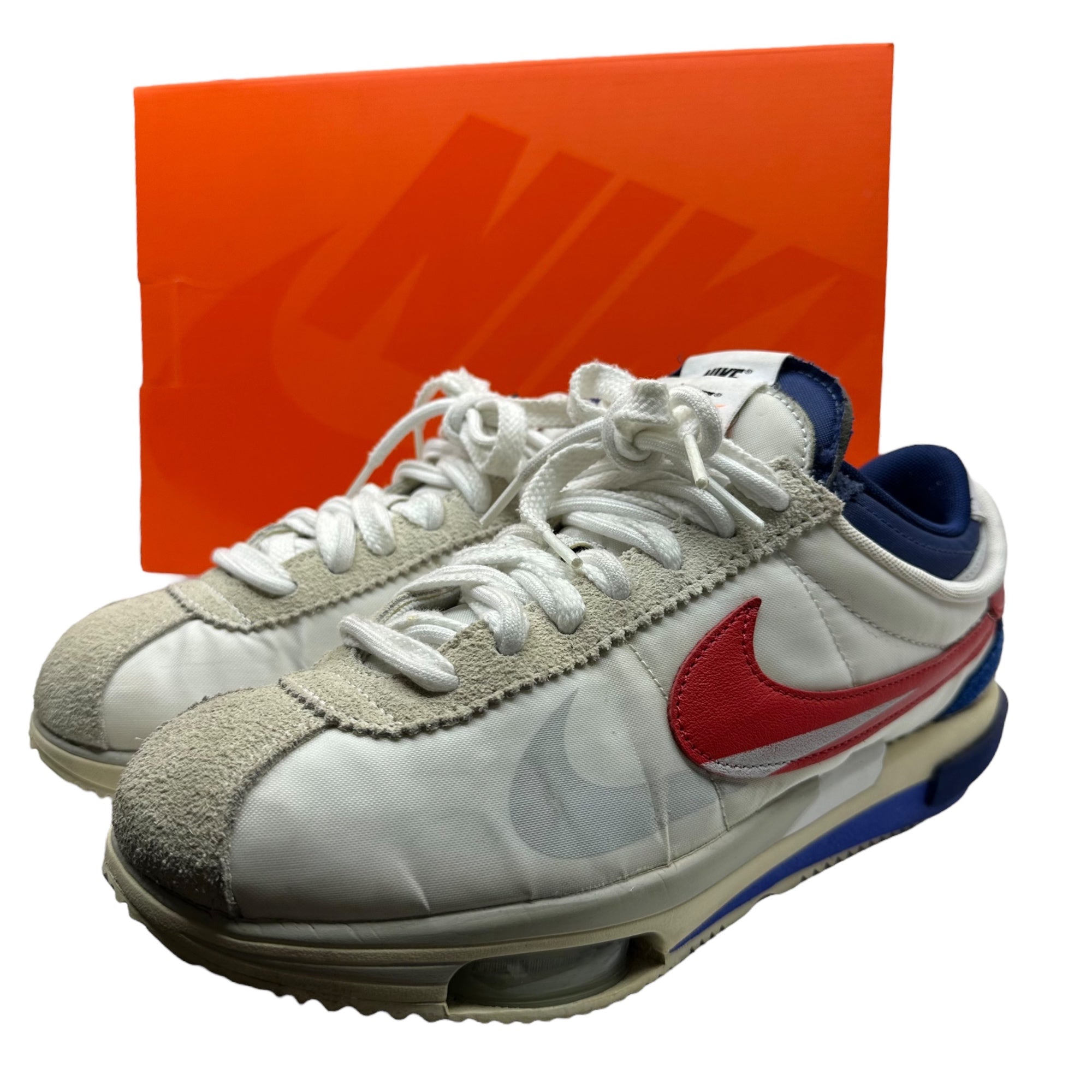 NIKE×SACAI(ナイキ×サカイ) Zoom Cortez "White and University Red" ズーム コルテッツ DQ058-100 26.5cm ホワイト×レッド 箱付