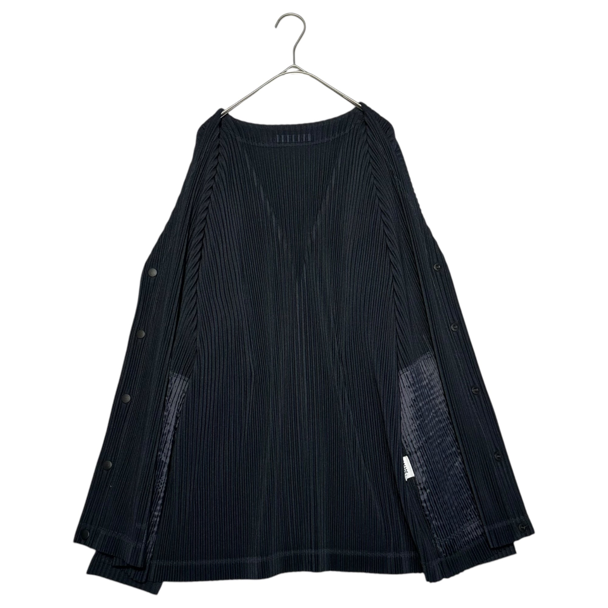 HOMME PLISSE ISSEY MIYAKE(オムプリッセイッセイミヤケ) BASIC pleated cardigan ベーシック プリーツ カーディガン HP55JL441/3 3(L程度) ネイビー