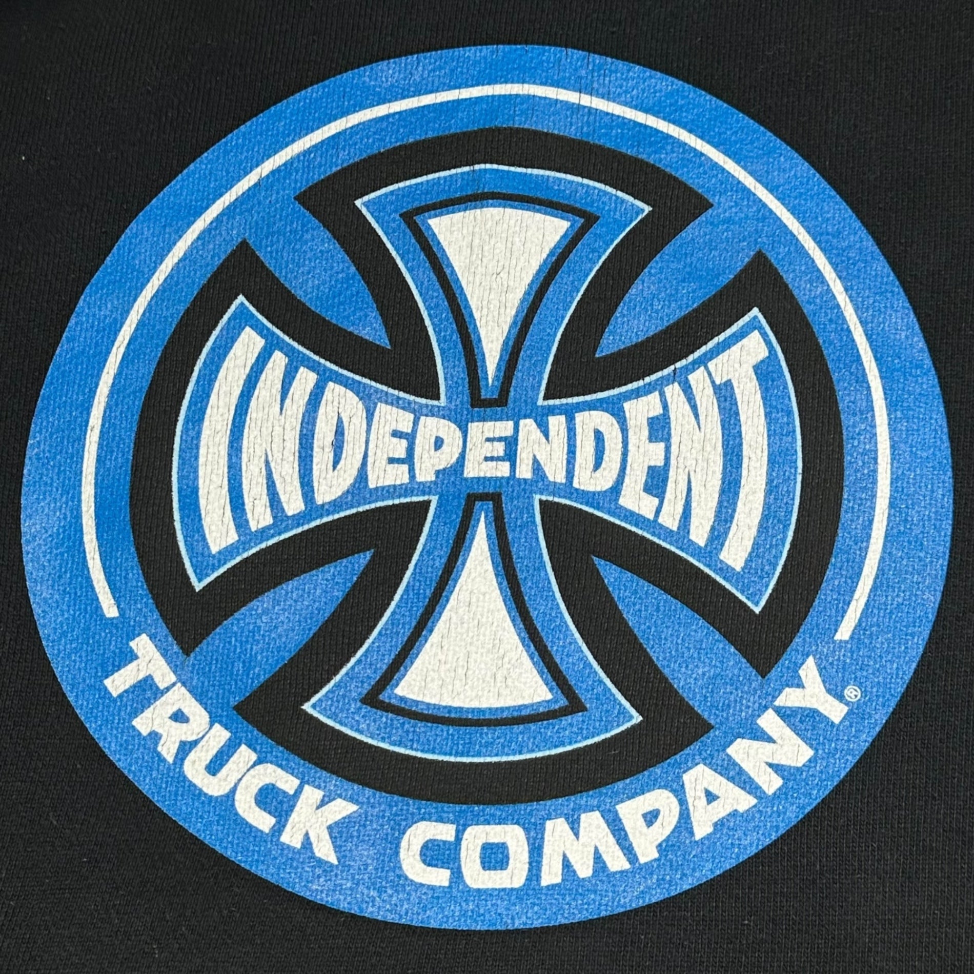INDEPENDENT(インディペンデント) 00's 11-Stitch Iron Cross Logo Print Fleece-Lined Zip-Up Hoodie 11連 アイアン クロス ロゴ プリント 裏毛 ジップ パーカー S ブラック オールドスケート