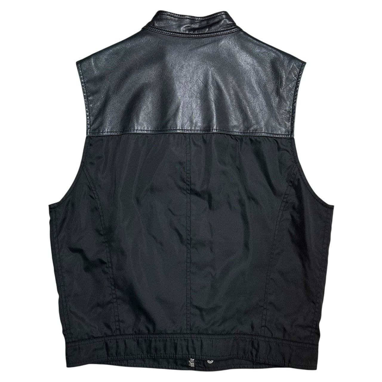 PRADA(プラダ) 1996 Archive Leather Nylon Docking Vest アーカイブ レザー ナイロン ドッキング ベスト M ブラック 90's 90年代