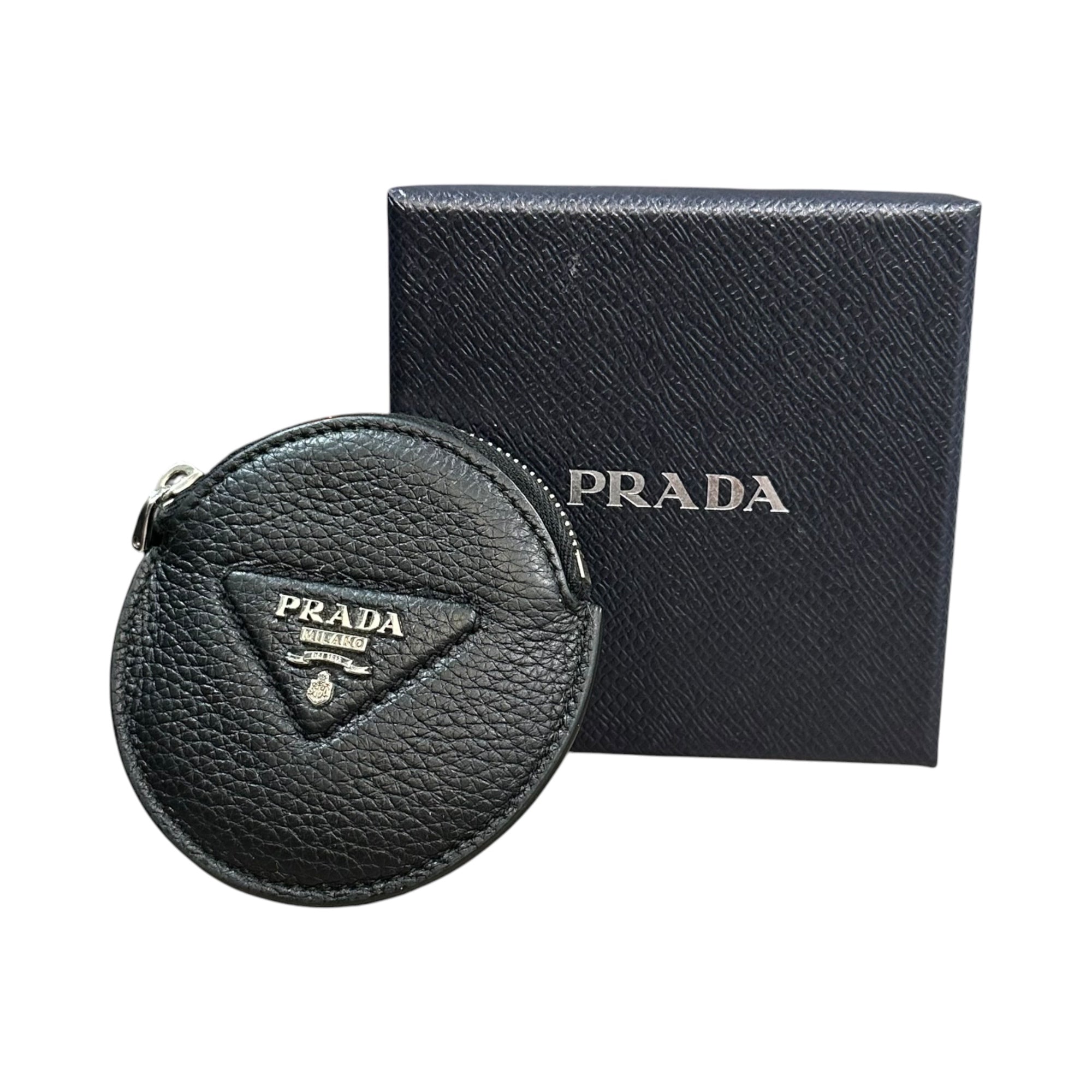 PRADA(プラダ) Vitello Daino Leather Round Coin Purse ヴィッテロダイノレザー コインケース 1MM006 ブラック 財布