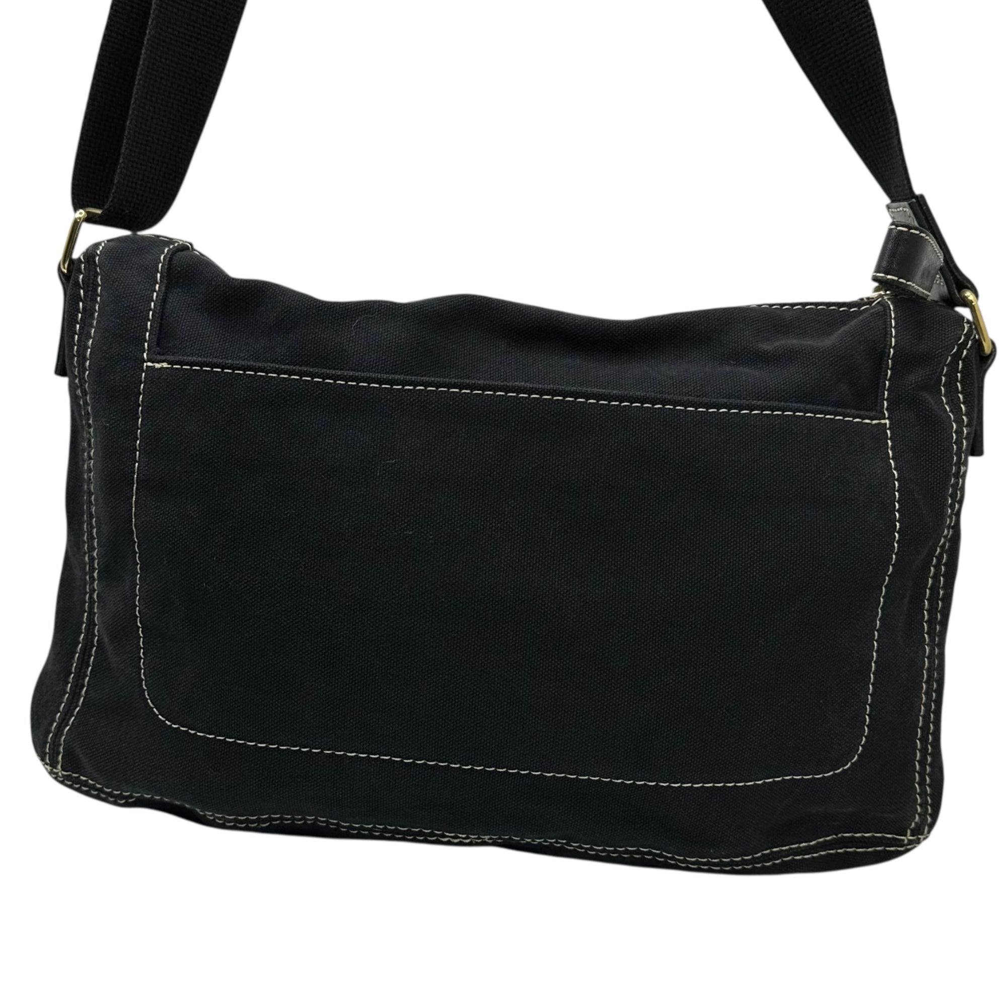 Vivienne Westwood ACCESSORIES(ヴィヴィアンウエストウッドアクセサリー) Big Orb Canvas Shoulder Bag ビッグ オーブ キャンバス ショルダー バッグ メッセンジャー ブラック