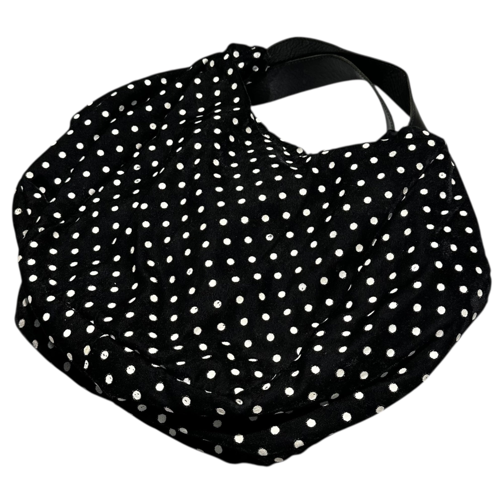 tricot COMME des GARCONS(トリココムデギャルソン) Polka Dot Velour Leather Handle Tote Bag ドット柄 ベロア レザー ハンドル トート バッグ TB-K210 ブラック×ホワイト
