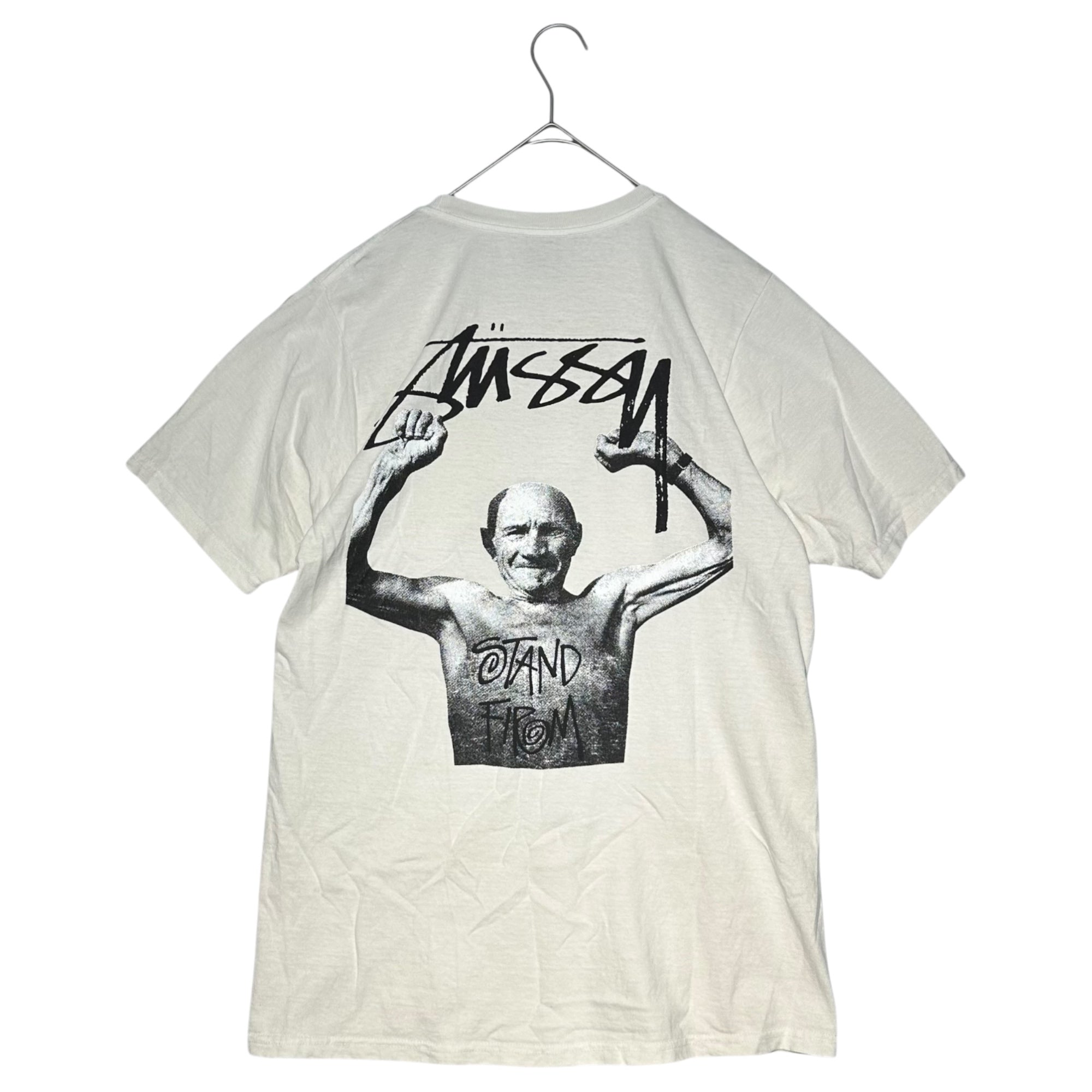 STUSSY×MARTINE ROSE(ステューシー×マーティンローズ) 23SS Stand Firm Pigment Dyed Tee コラボ グラフィック ロゴ Tシャツ S ホワイト