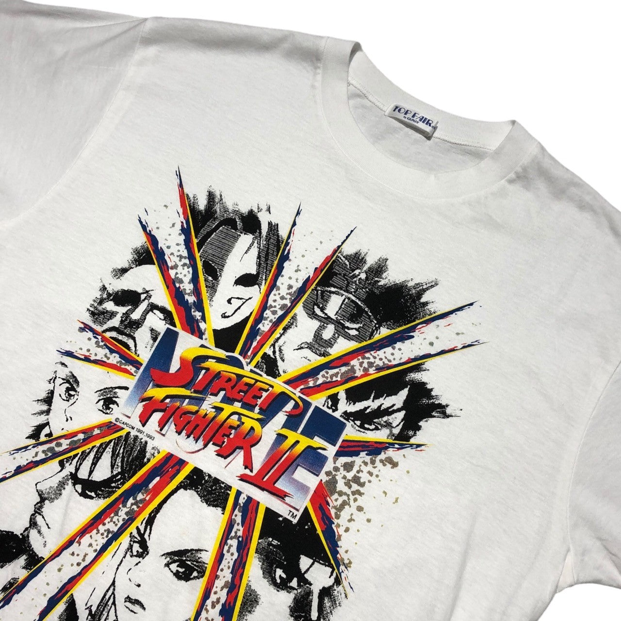 VINTAGE(ヴィンテージ) 90's Street Fighter 2 Movie T-shirt 90年代 ストリートファイター2 ムービー Tシャツ M~L ホワイト TOP FAIRボディ