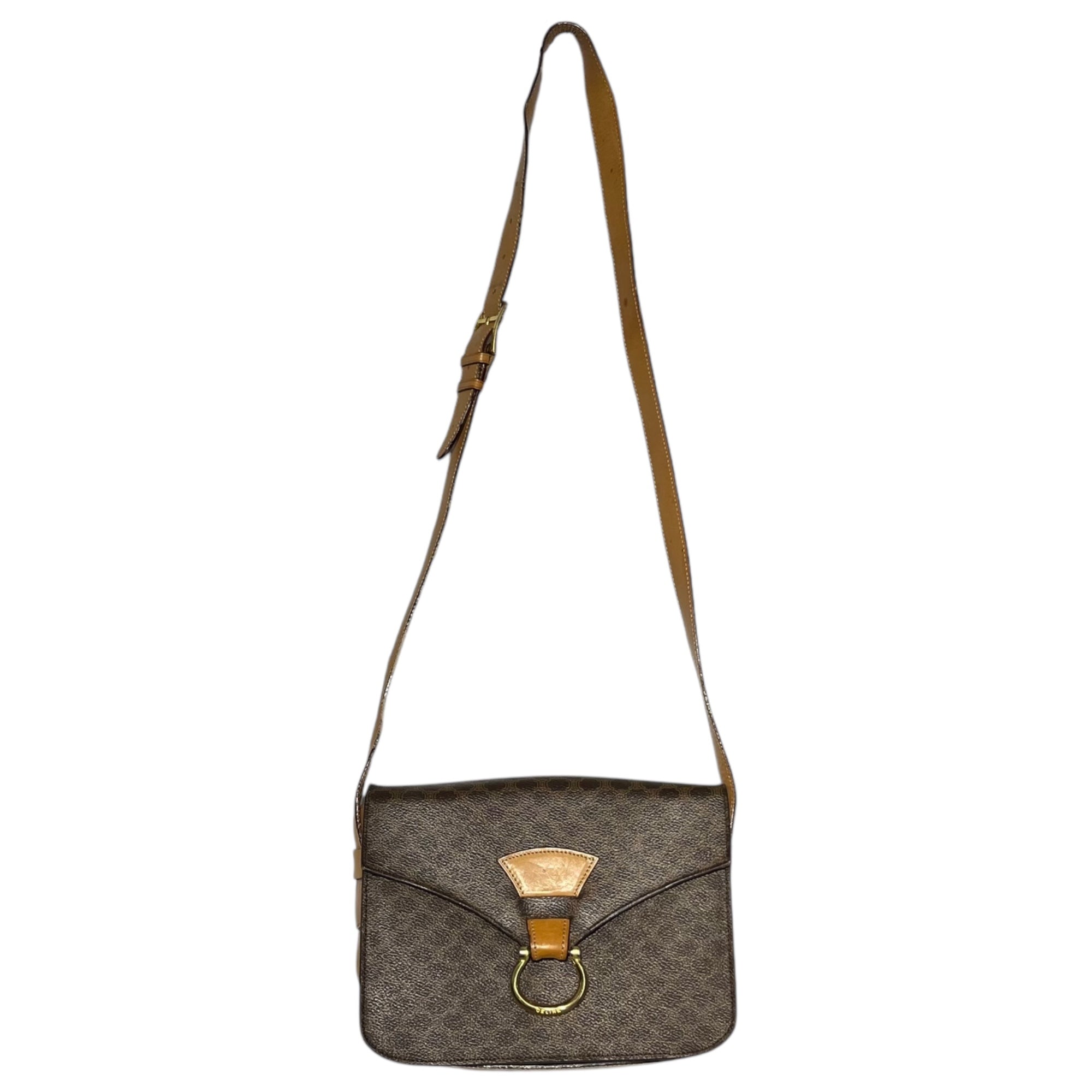 CELINE(セリーヌ) Macadam pattern shoulder bag マカダム柄 ショルダー バッグ F/01 ブラウン ヴィンテージ OLD