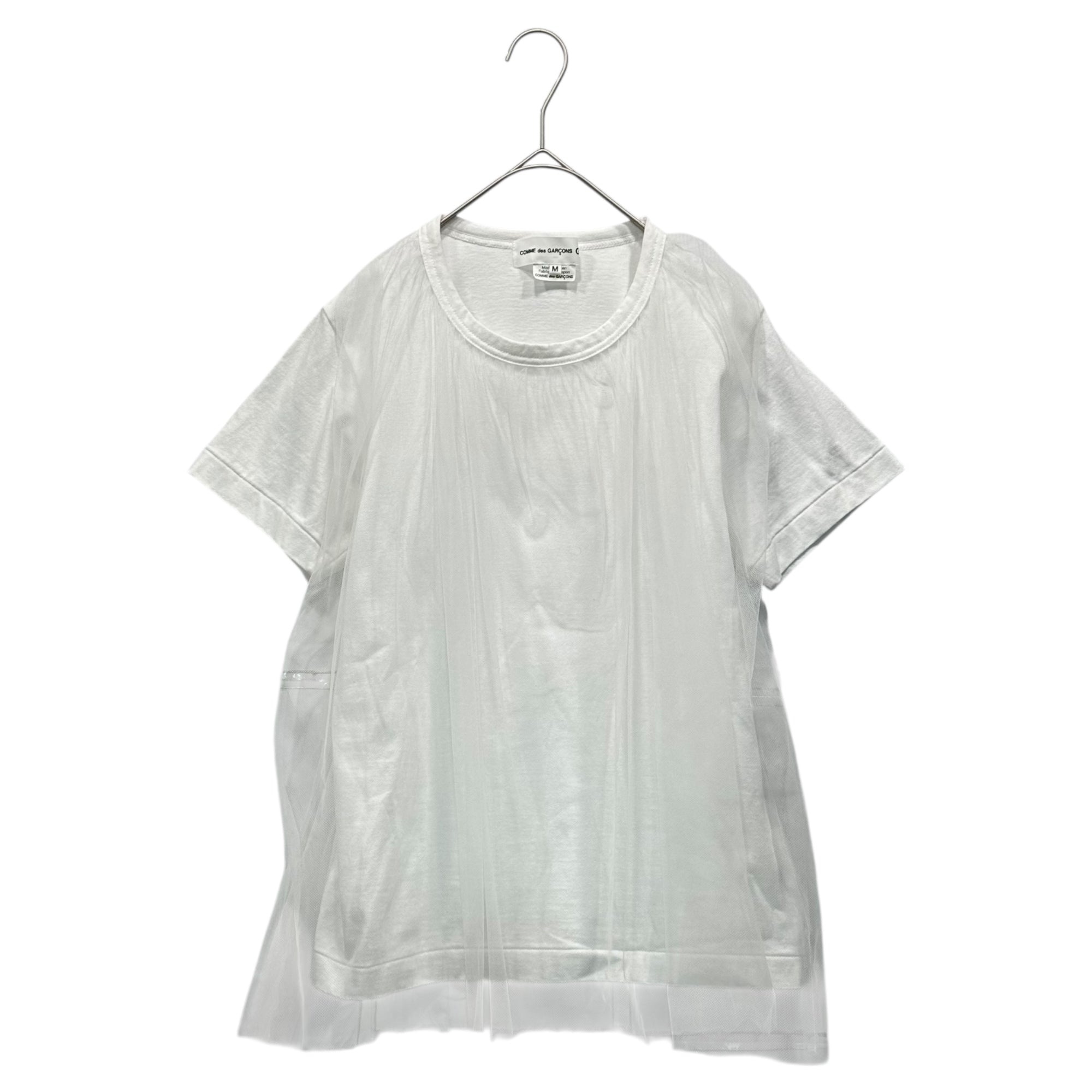 COMME des GARCONS GIRL(コムデギャルソンガール) 22SS Tulle Layered T-Shirt チュール レイヤード Tシャツ NI-T006 M ホワイト AD2021