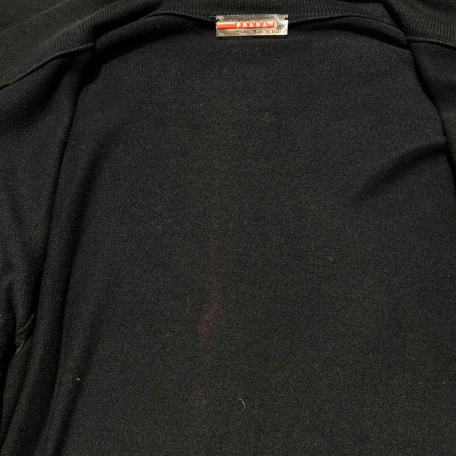 PRADA SPORT(プラダスポーツ) 00’s 2 pocket shirt sleeve driver's knit 2 ポケット シャツ スリーブ ドライバーズ ニット 46(M程度) ネイビー×ブラック アーカイブ