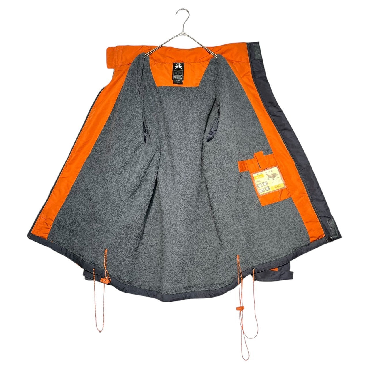 NIKE ACG(ナイキエーシージー) 00's Unlimited Sport Hooded Fleece Lined Jacket フリース マウンテンパーカー グレー×オレンジ ジャケット