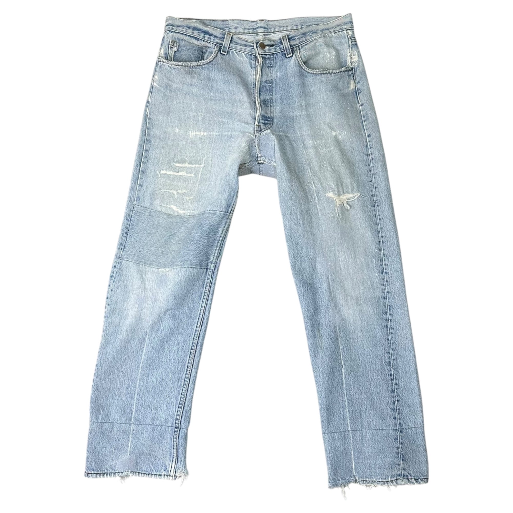 Maison Martin Margiela(メゾン マルタンマルジェラ) 00's ⓪ ⑩ Artisanal Reconstructed Denim Pants 本人期 アーティザナル デニム パンツ L インディゴ アーカイブ