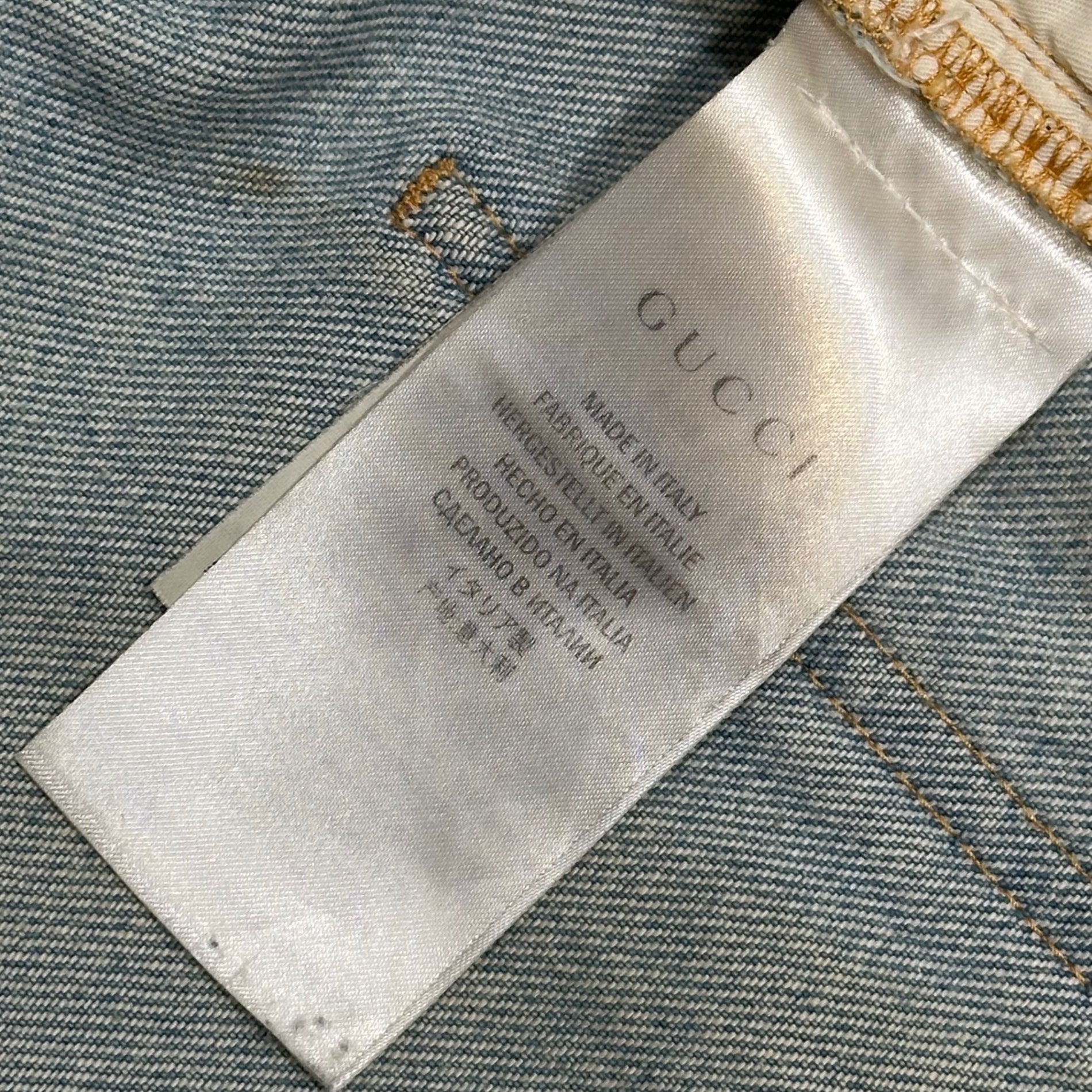 GUCCI(グッチ) 15SS By Frida Giannini 1953 Hand Painted Denim Pants ハンドペイント デニム パンツ 375819 48 ライトインディゴ フリーダ期