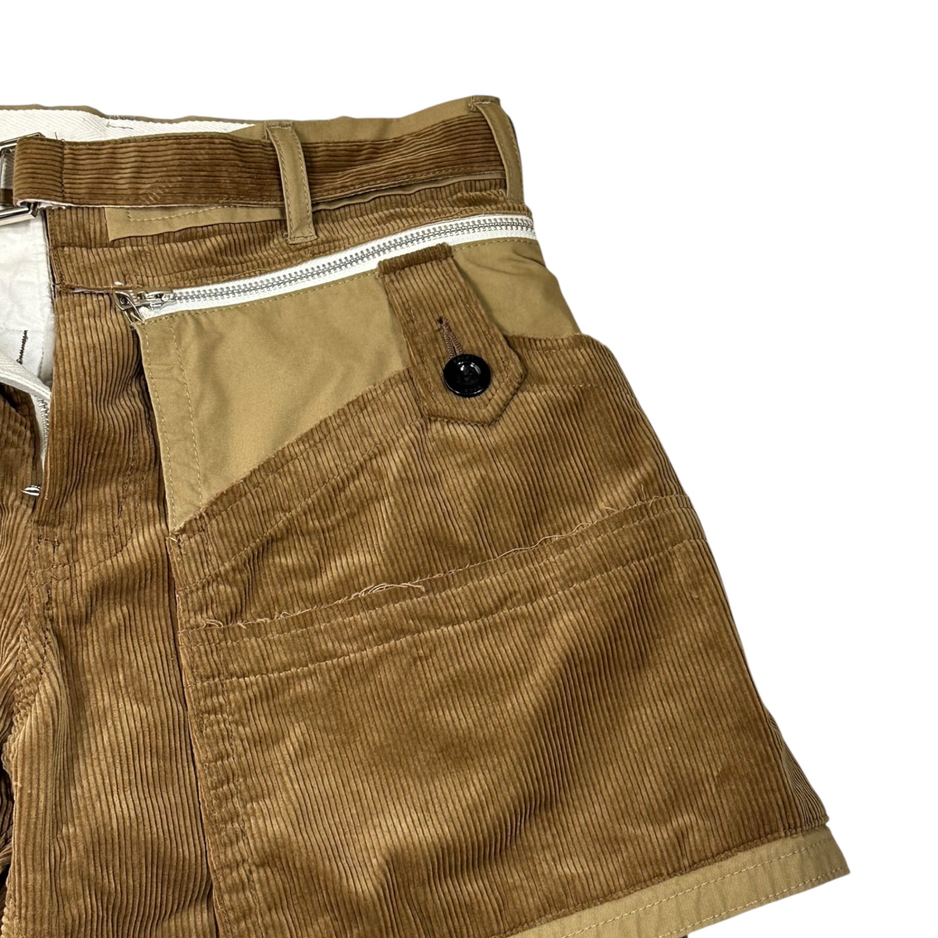 sacai(サカイ) 21AW Big Pockets Nylon-Switched Corduroy Pants ビッグポケット ナイロン切替 コーデュロイ パンツ 21-02629M 1(S程度) ブラウン×ベージュ