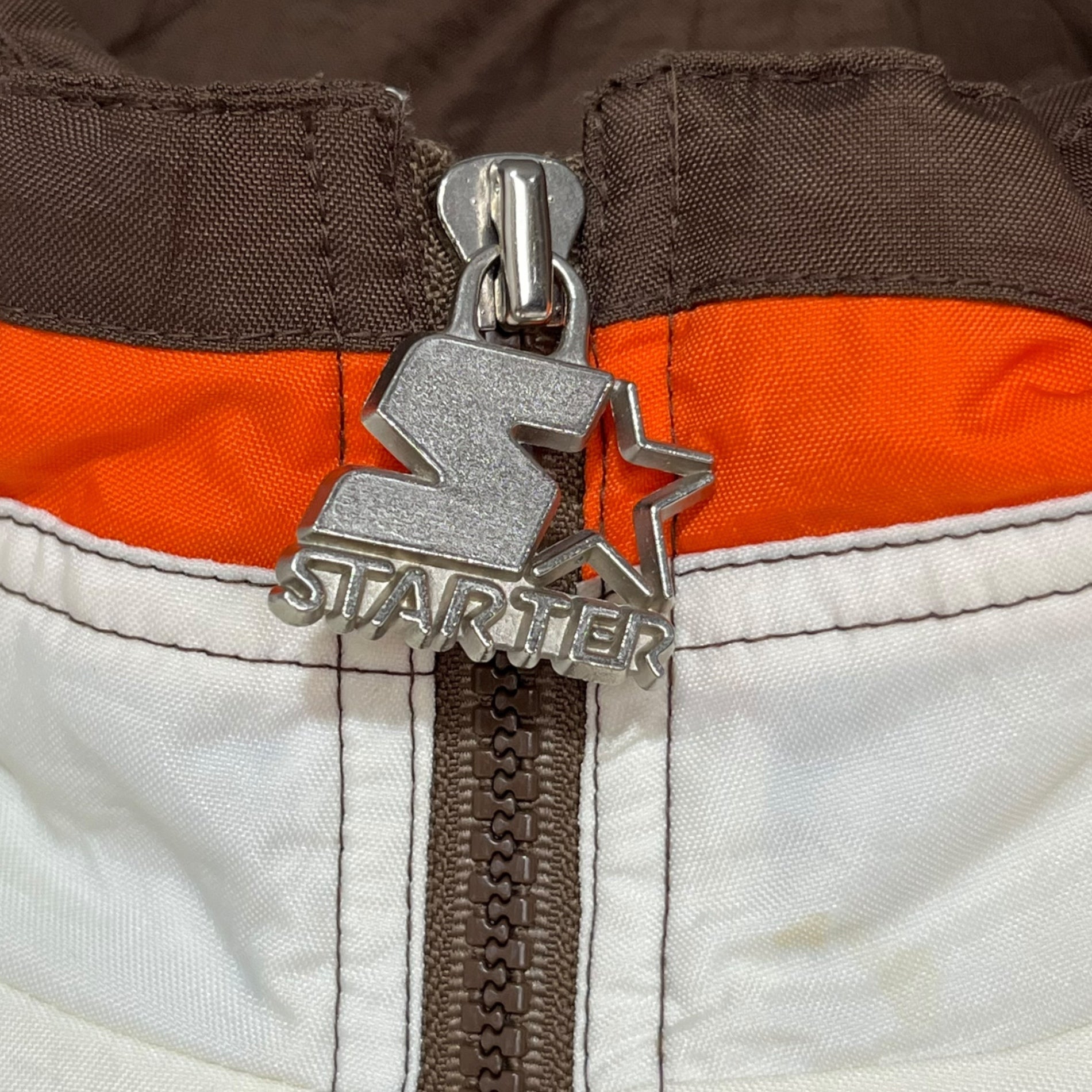 PRO LINE STARTER(プロライン スターター) 90's NFL BROWNS 中綿ジャケット 90年代 XL ホワイト×ブラウン