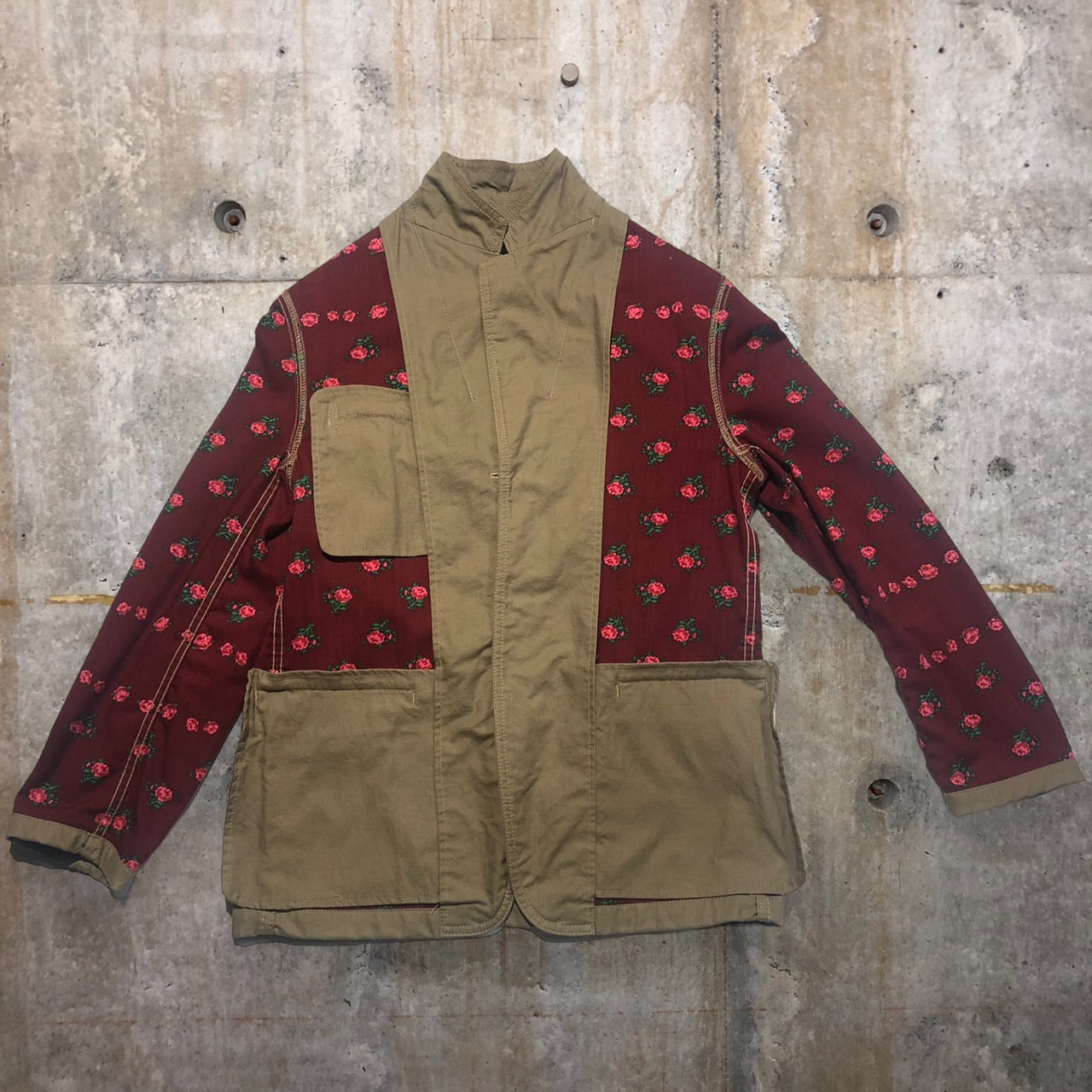 COMME des GARCONS HOMME(コムデギャルソンオム) 04'sコットン3Bジャケット HM-J007 S ベージュ AD2003 ライニング薔薇