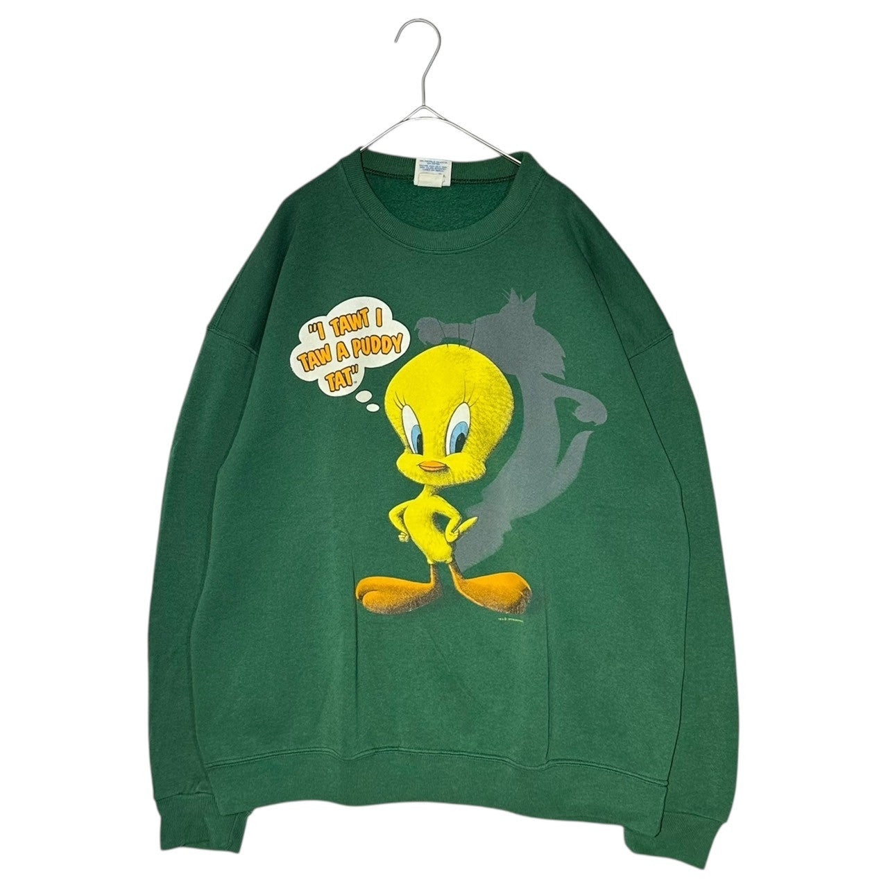 SANTEE(サンティ) 90's USA made ”weety” USA トゥイティー ヴィンテージ スウェット XL グリーン 90年代 TM& ©1993