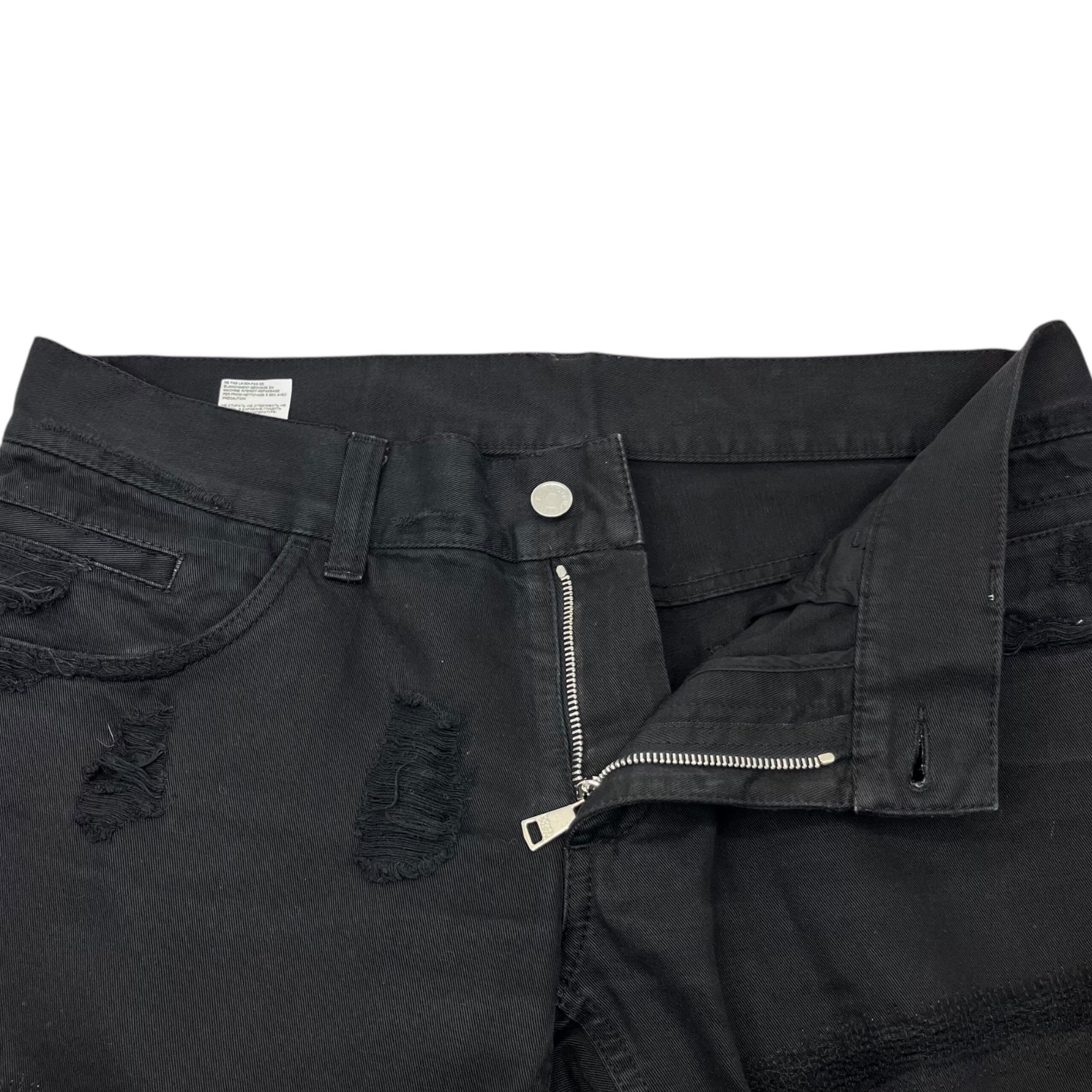 DOLCE&GABBANA(ドルチェ&ガッバーナドルガバ) Back plate distressed black denim pants バックプレート ダメージ加工 ブラック デニム パンツ G46CLT G9K12 48(L程度) ブラック