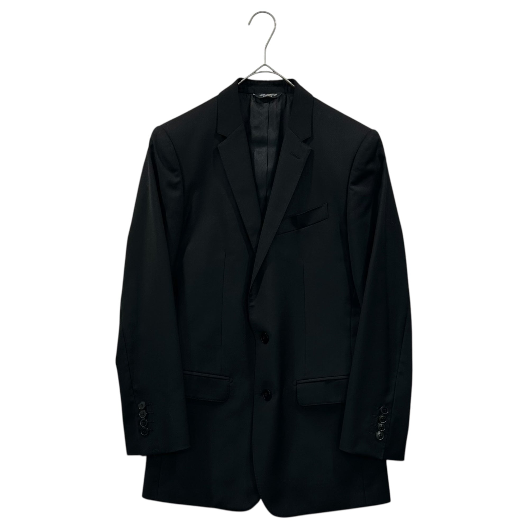 DOLCE&GABBANA(ドルチェ&ガッバーナドルガバ) MARTINI WOOL 100% 2B Tailored Jacket マルティーニ テーラード ジャケット G1UGMT 44(XS程度) ブラック