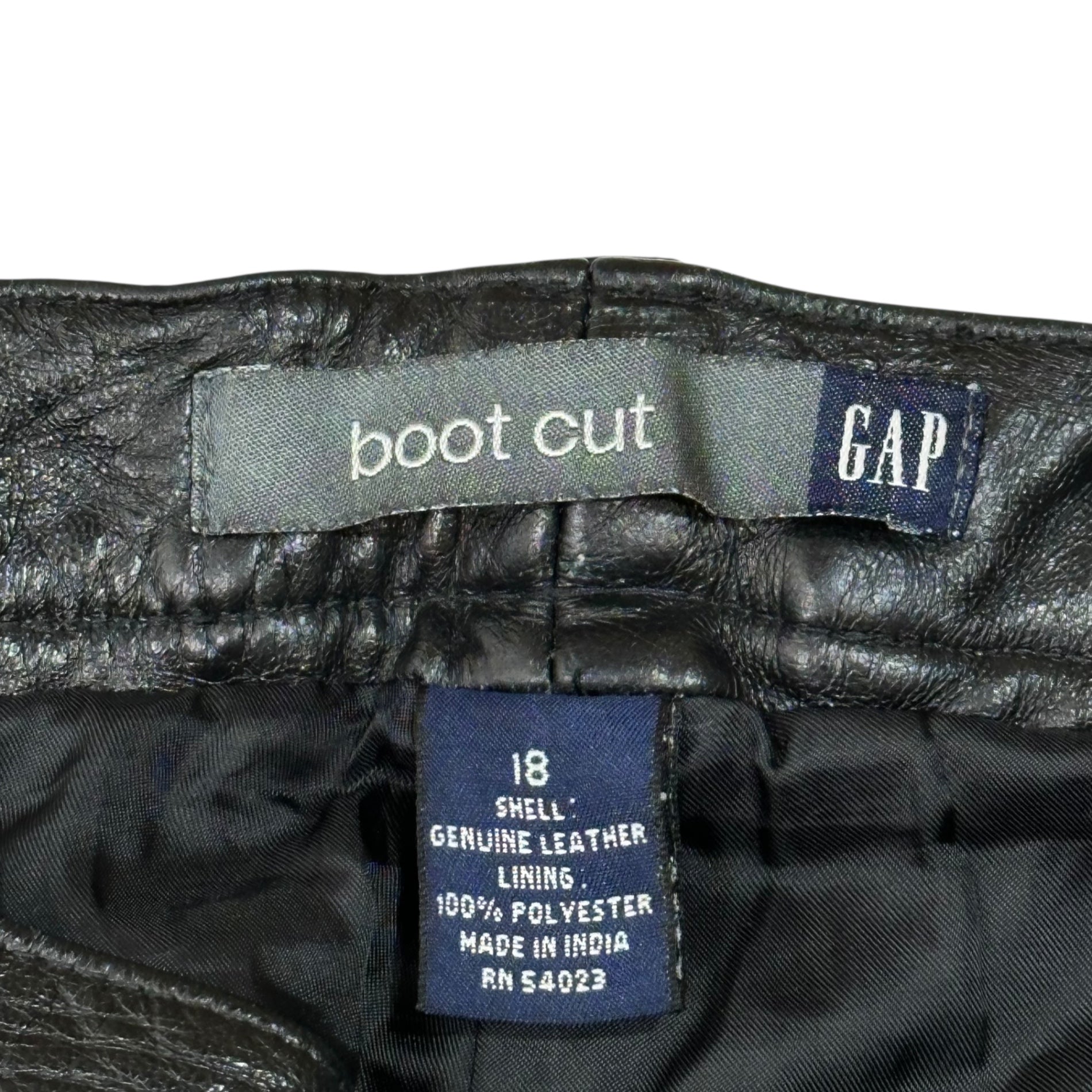 OLD GAP(オールドギャップ) 00's Boot cut cowhide leather pants ブーツカット カウハイド レザー パンツ 18(XL程度) ブラック