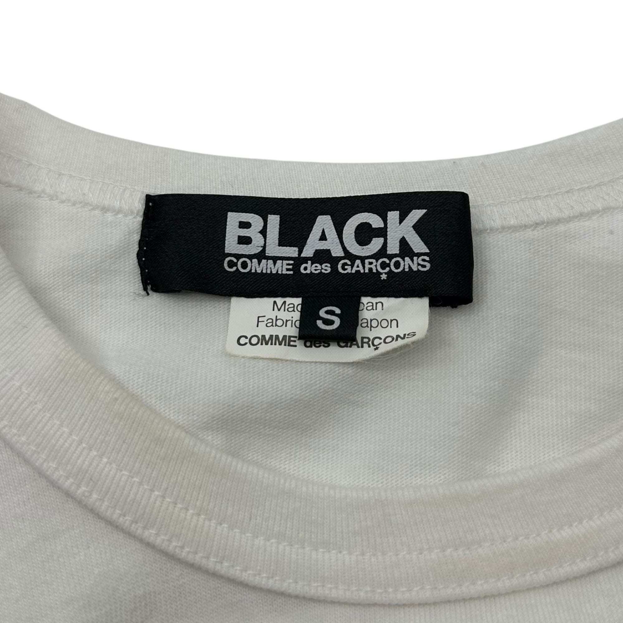 BLACK COMME des GARCONS(ブラックコムデギャルソン) Graphic S/S T-Shirt グラフィック 半袖 Tシャツ 1H-T010 S ホワイト×ブラック AD2011