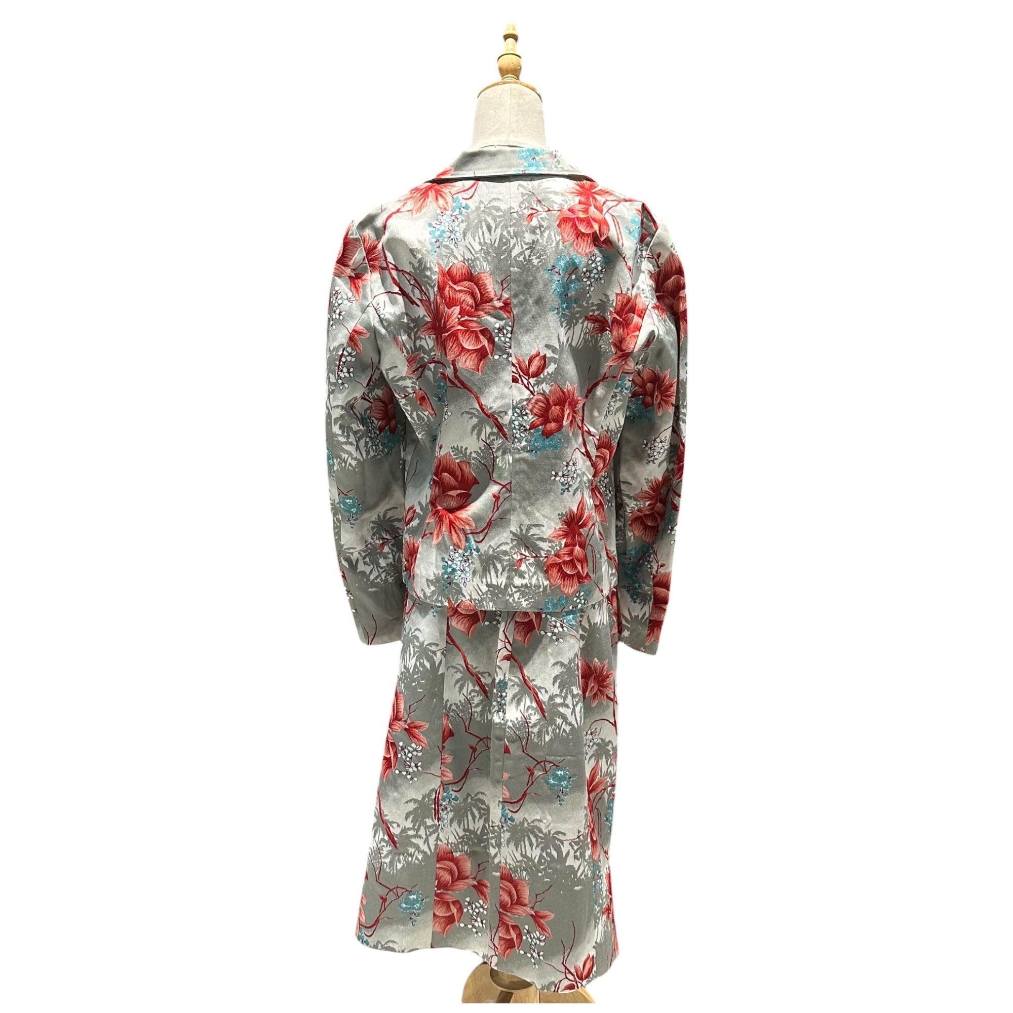ETRO(エトロ) Old Floral Print Set Up オールド 花柄 プリント セットアップ 46 グレー×レッド