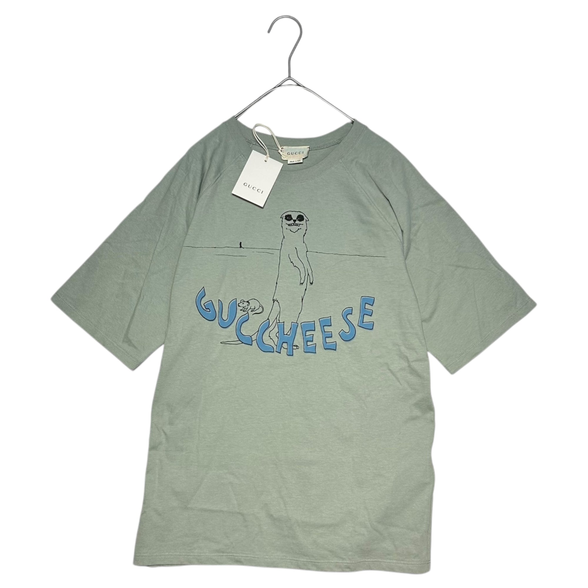 GUCCI(グッチ) Guccheese Monster Print T-Shirt in ミーヤキャット ネズミ プリント Tシャツ 575094 kids12(レディースXS程度) ミント