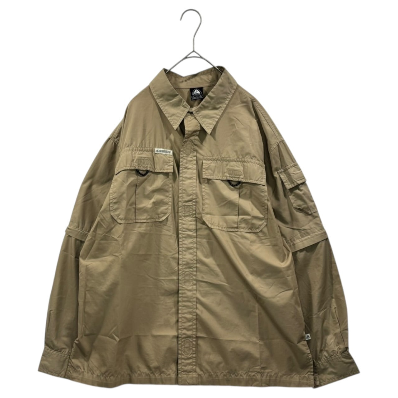 NIKE ACG(ナイキエーシージー) 90's~00's 2WAY Fishing L/S Shirt フィッシング 長袖 シャツ S1 SFD M ベージュ Y2K テック