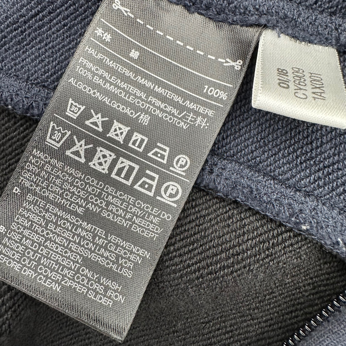 Y-3(ワイスリー) 2018SS Big 3 Stripes Zip Hoodie ビッグ 3ストライプ ロング ジップ パーカー CY6909 XS ネイビー