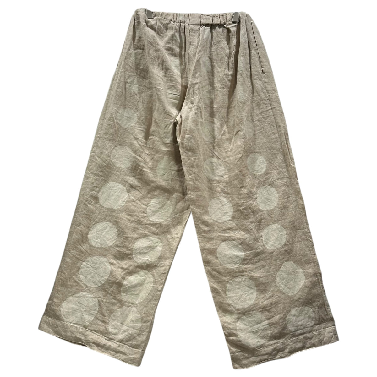 COMME des GARCONS(コムデギャルソン) 1998SS Circle-Dot Linen Wide Pants サークルドット リネン ワイド パンツ GP-100120 FREE アイボリー×ホワイト AD1997 90s アーカイブ 男性着用可能
