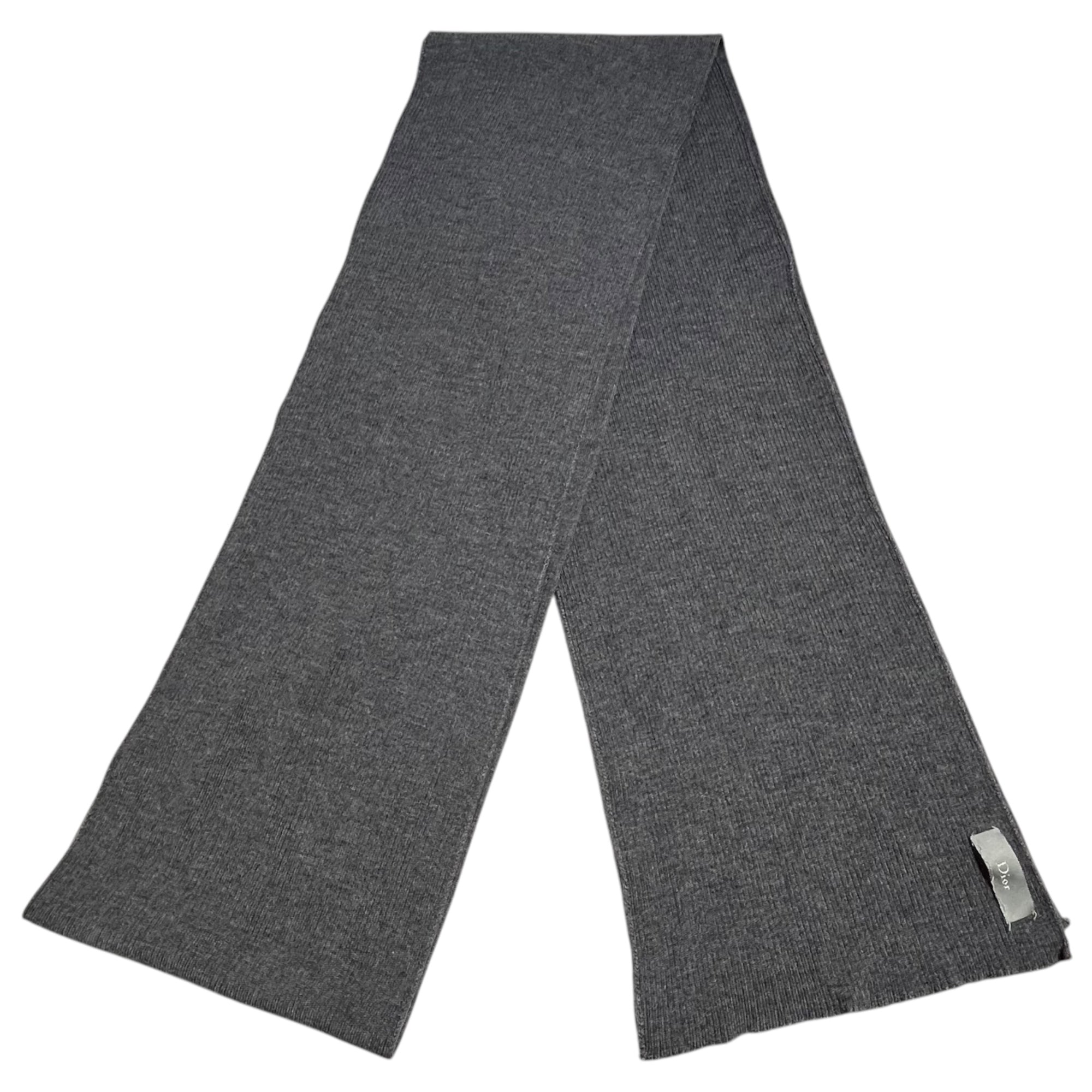 Dior HOMME(ディオールオム) Super Long Bee Logo Embroidery Scarf スーパー ロング ビー 刺繍 マフラー グレー