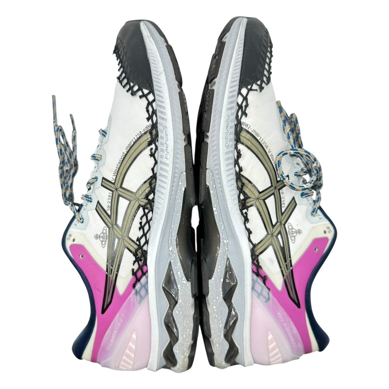 asics×Vivienne Westwood(アシックス×ヴィヴィアンウエストウッド) Deconstructed Gel-Kayano 27 ゲル カヤノ 1201A116-101 27.5cm ホワイト×ピンク ローカット スニーカー コラボ 箱付