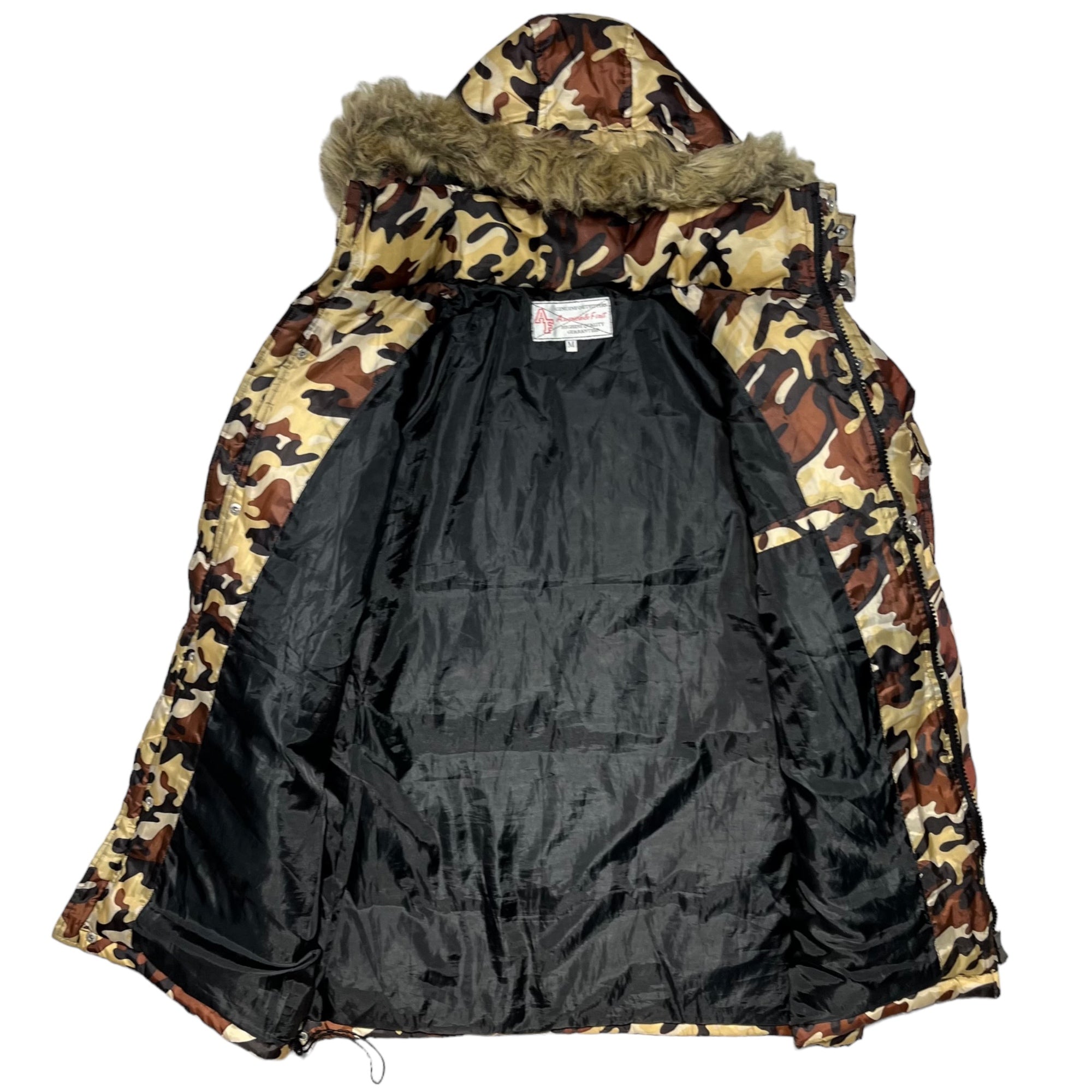 AMERICA&FIRST(アメリカ&ファースト) camouflage down jacket カモフラ ダウン ジャケット M ベージュ×ブラック