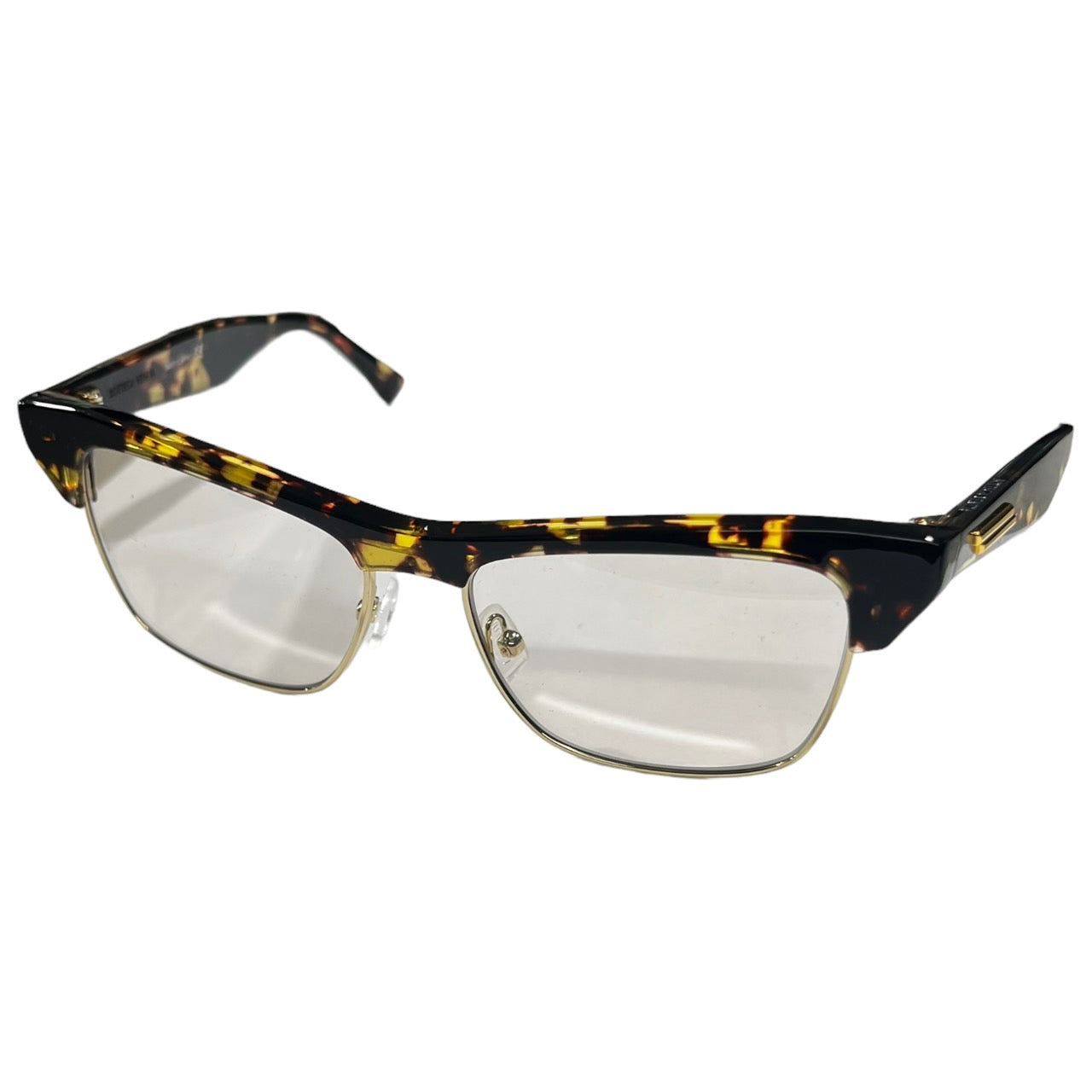 BOTTEGA VENETA(ボッテガヴェネタ) tortoiseshell half rim clear lens sunglasses/鼈甲ハーフリムクリアレンズサングラス/眼鏡/メガネ BV1100O-002 ブラウン×クリア