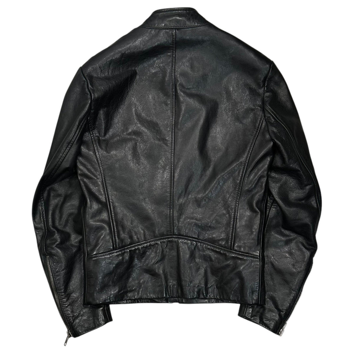 Maison Martin Margiela(メゾン マルタンマルジェラ) 2011AW 5-ZIP LEATHER JACKET - Cowhide 5ジップ ライダース ジャケット 牛革 S30AM0203 44(XS程度) ブラック レザー 八の字