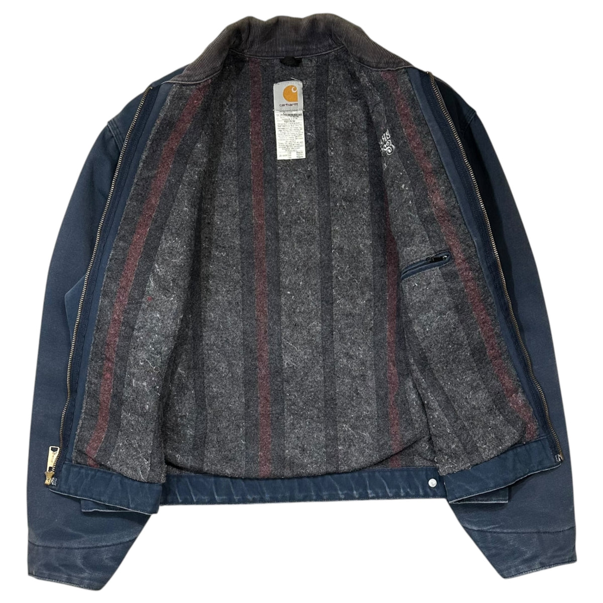 carhartt(カーハート) 2000's Detroit Jacket - Blanket-Lined デトロイト ジャケット ブランケット J01 NVY 44 REGULAR ネイビー 企業物 ダック地