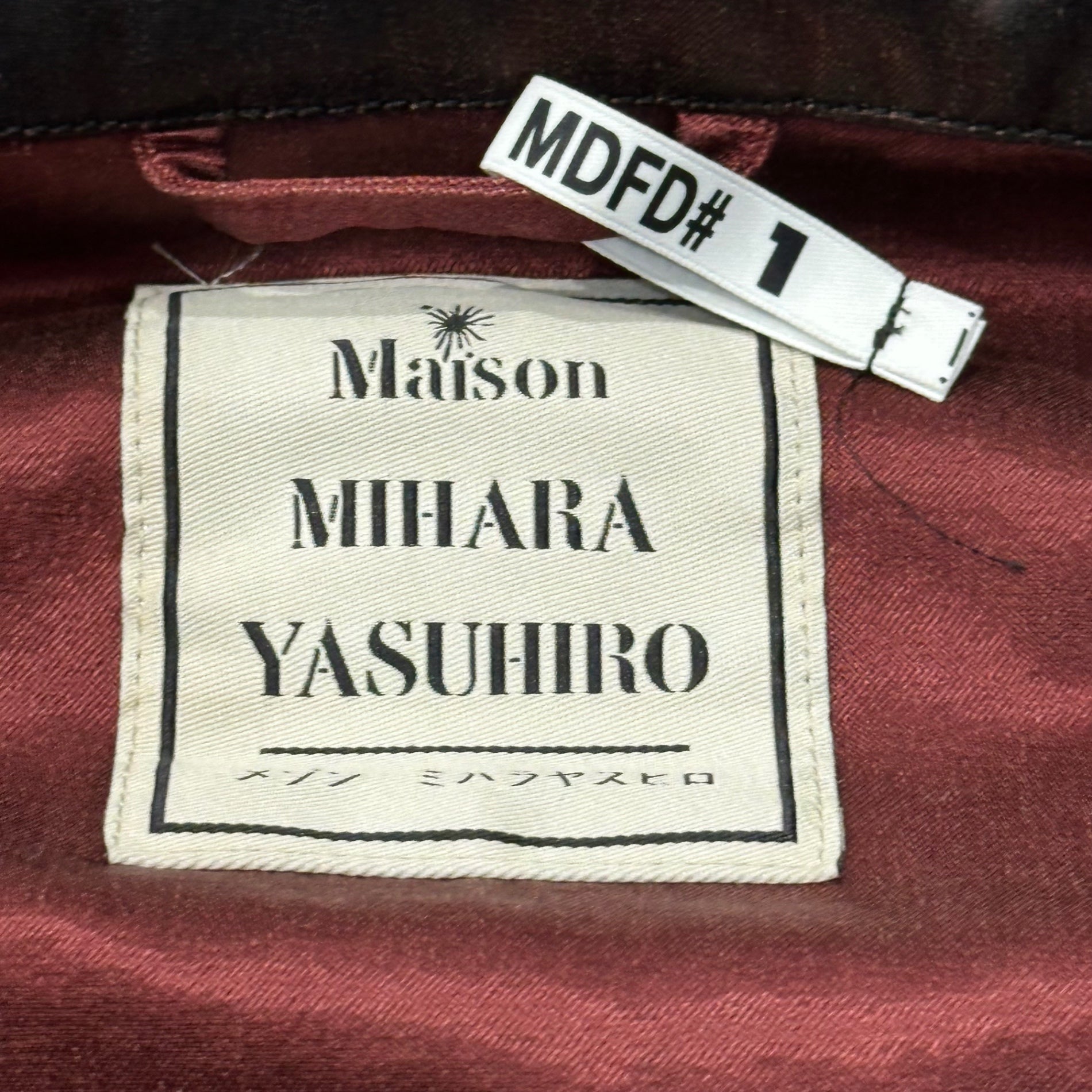 Maison MIHARA YASUHIRO(メゾンミハラヤスヒロ) 23AW CAR CLUB JACKET サテン カークラブ ジャケット J11BL062 46 ボルドー