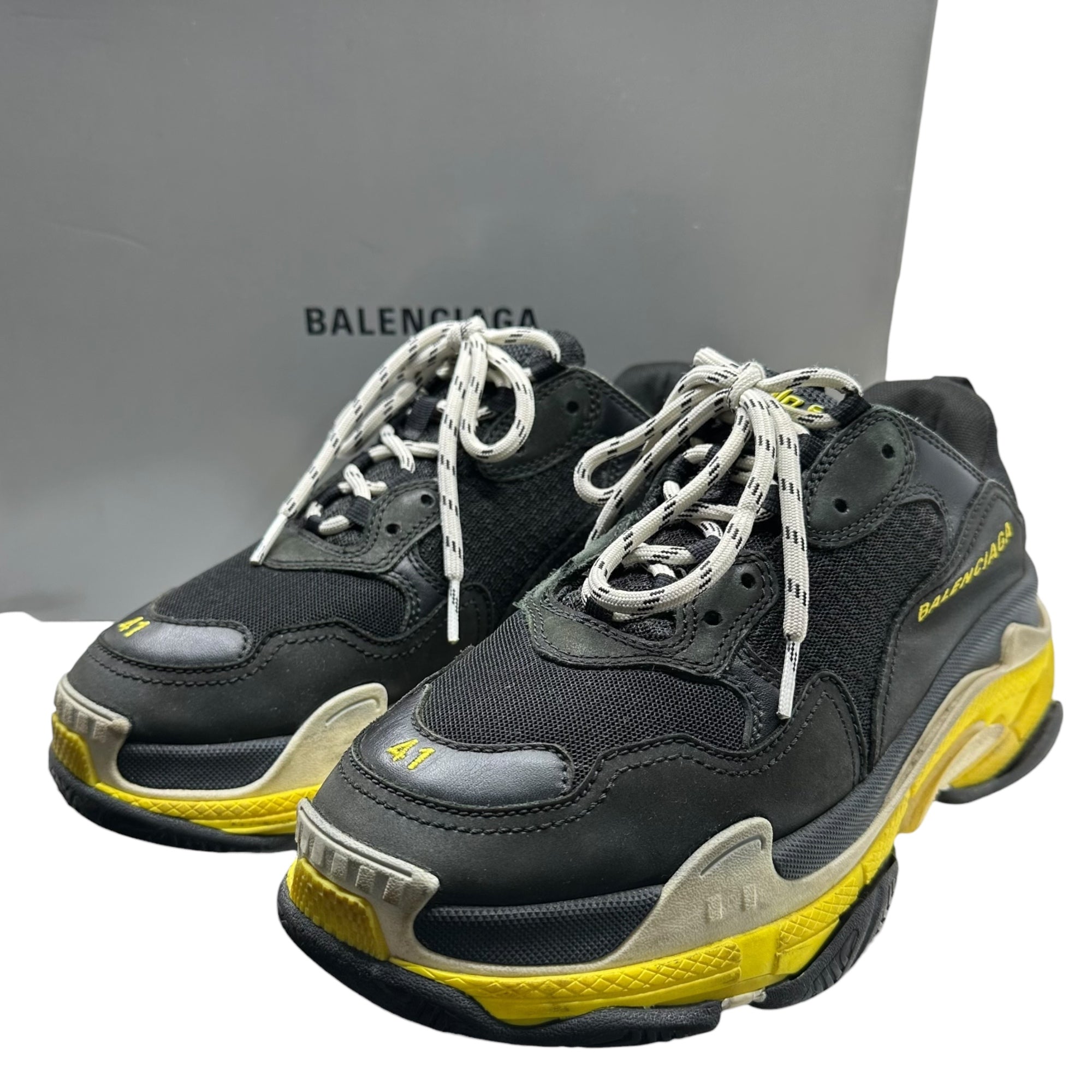 BALENCIAGA(バレンシアガ) TripleS Black Yellow White トリプルS 534162 27cm ブラック×イエロー×ホワイト 厚底 スニーカー