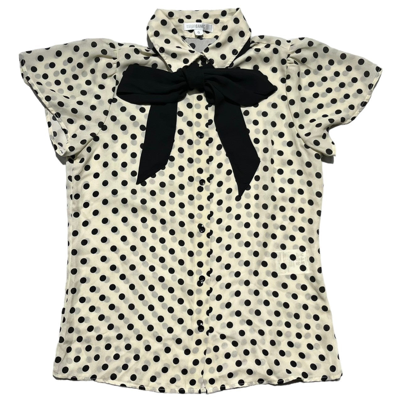 NARA CAMICIE(ナラカミーチェ) ドットプリントボウタイ付きブラウス 10-31-04-051 0 ベージュ 参考定価¥26,400(税込)