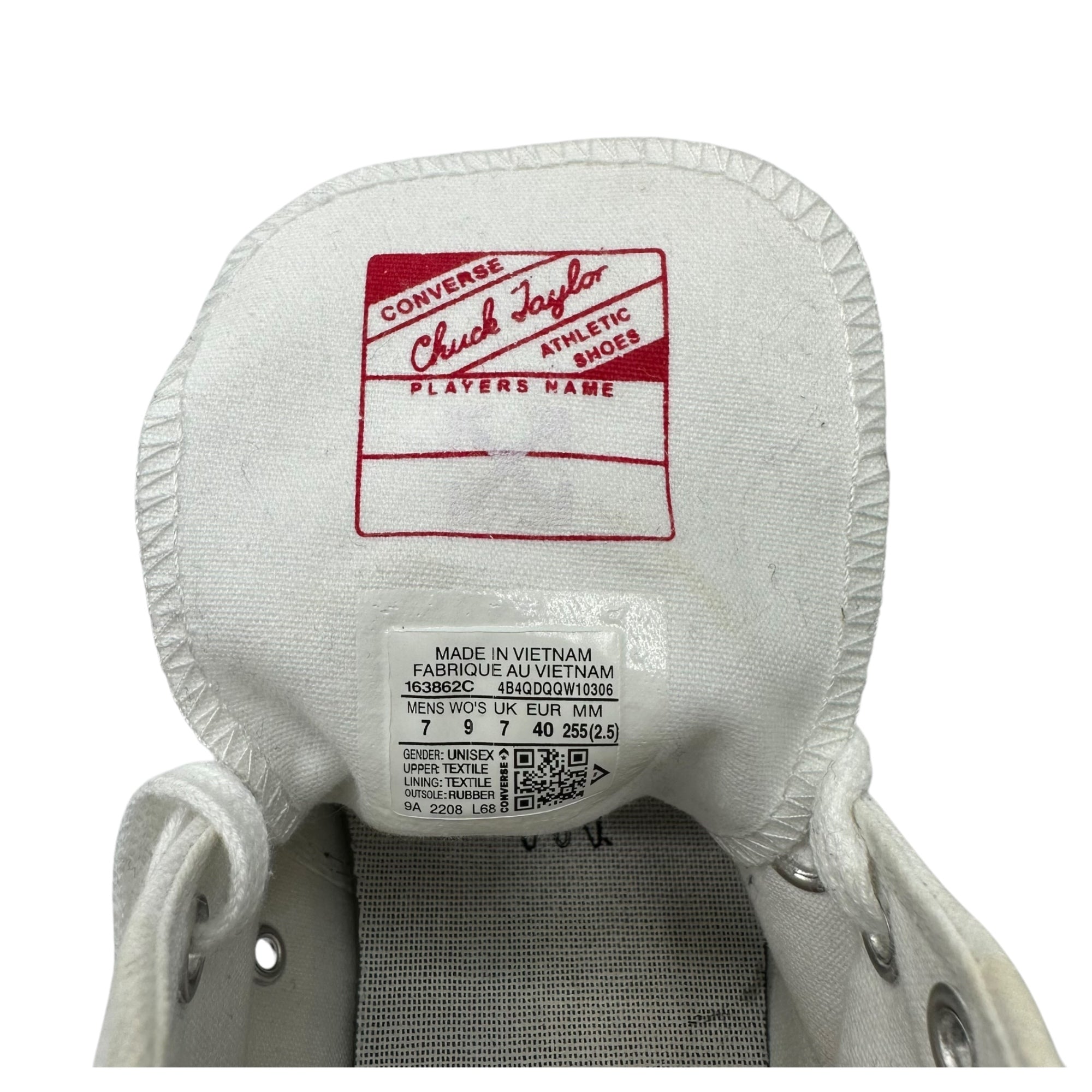 CONVERSE × OFF-WHITE(コンバース × オフホワイト) chuck taylor all star チャックテイラー オールスター スニーカー コラボ 163862C 25.5cm ホワイト×ブラック