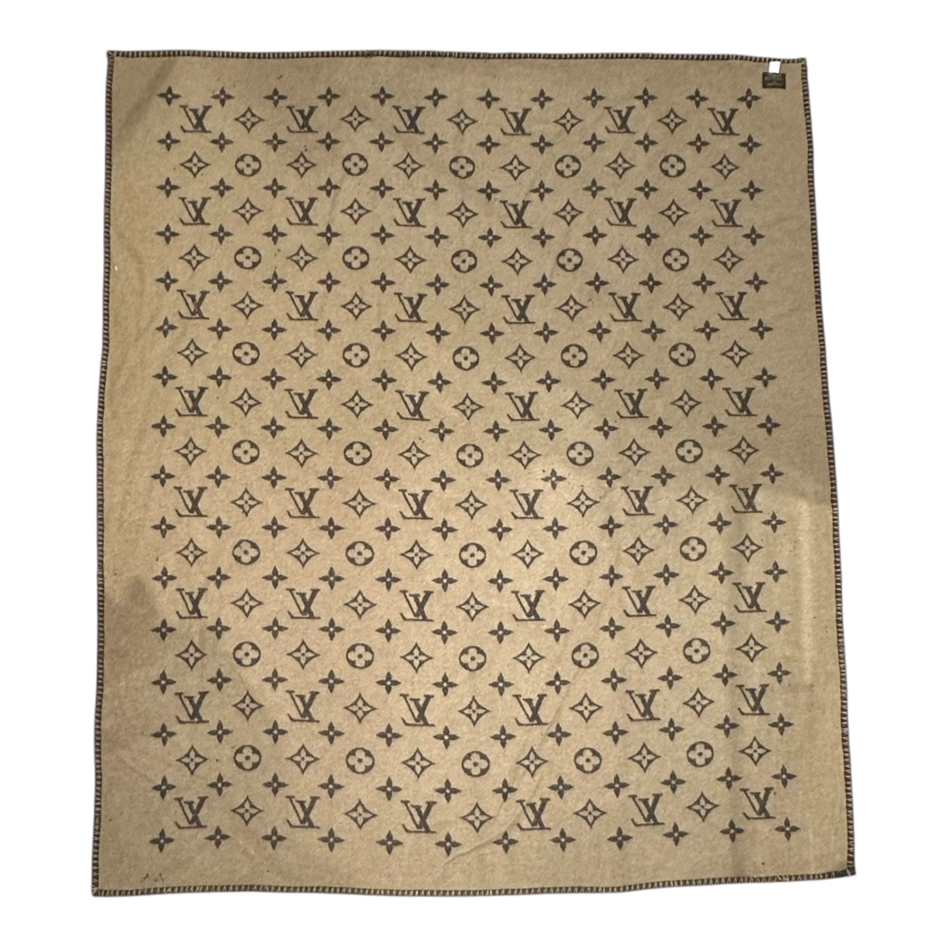 LOUIS VUITTON(ルイヴィトン) Plaid Neo Monogram プレッド ネオ モノグラム ブランケット M75548 ブラウン×ベージュ 毛布 ラグ リバーシブル