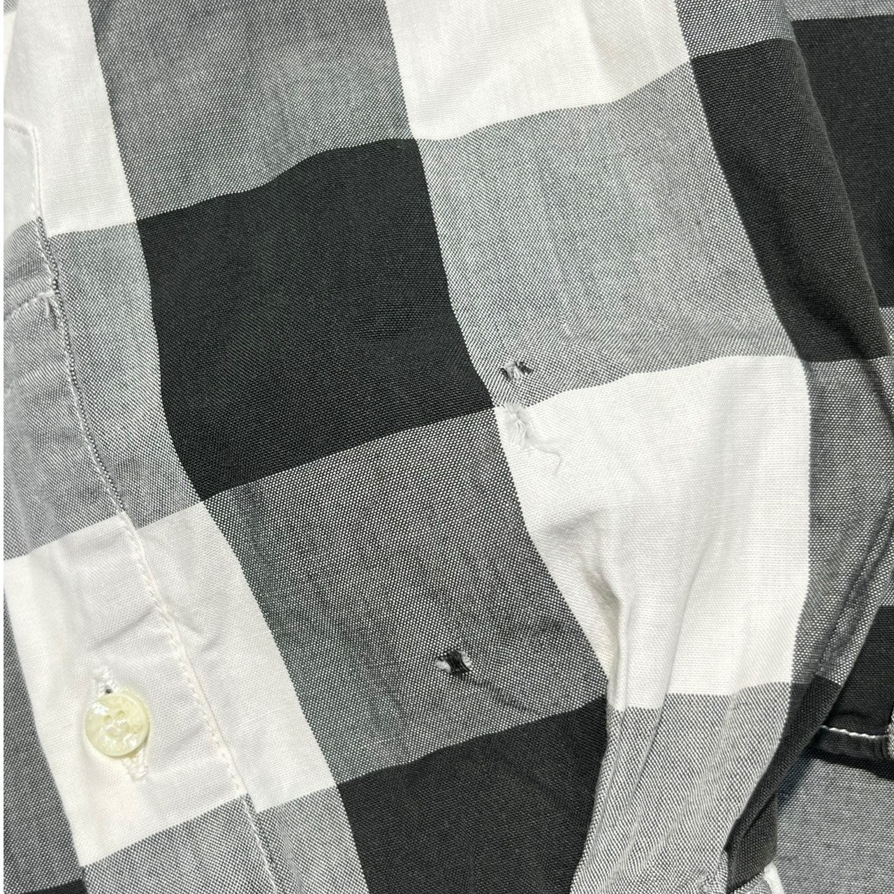 A BATHING APE(アベイシングエイプ) 00's baby milo logo check L/S shirt ベイビー マイロ チェック 長袖 シャツ L ブラック×ホワイト