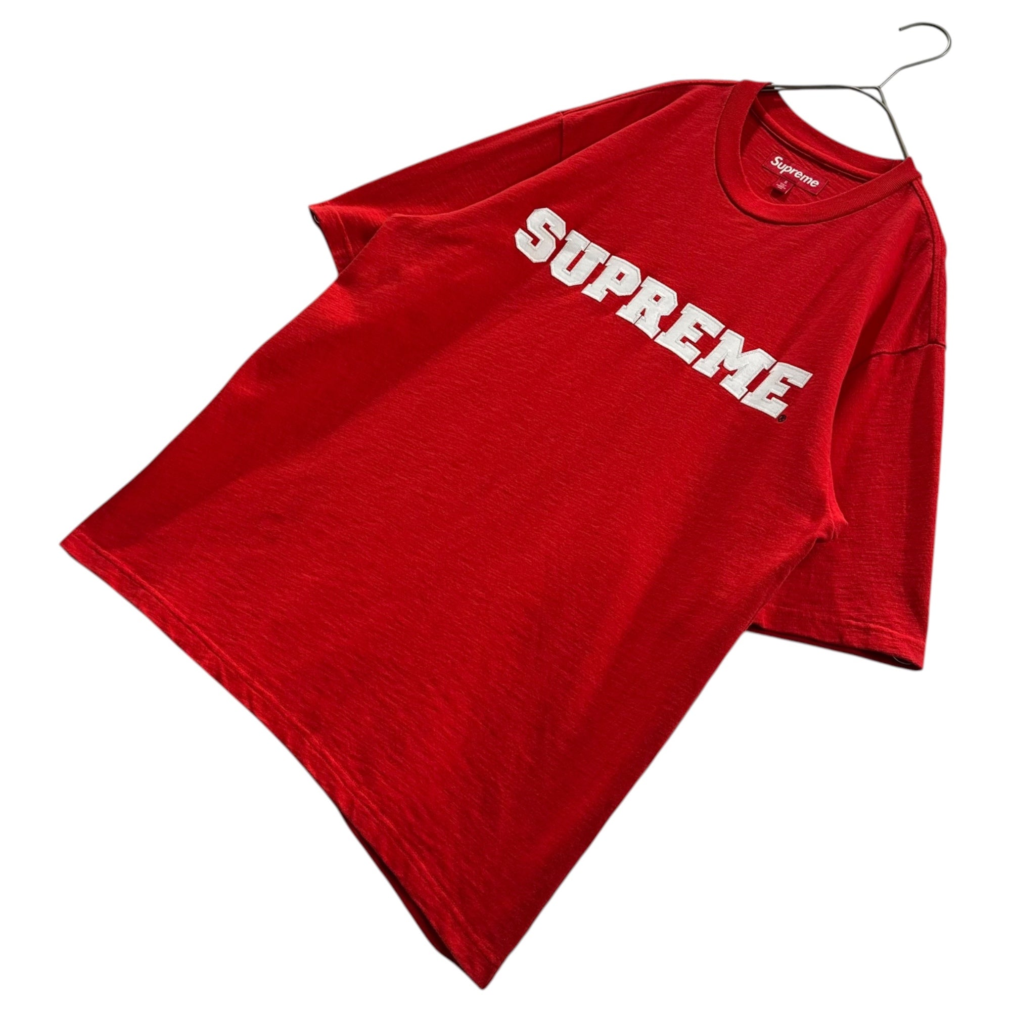 SUPREME(シュプリーム) 2024SS Stencil Embroidered S/S Top ステンシル 刺繍 半袖 Tシャツ S レッド ロゴ
