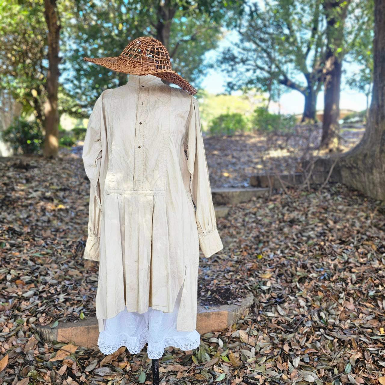 VINTAGE(ヴィンテージ) white drawers cotton pants コットンのレース付きドロワーズパンツ FREE/約W:36cm,H:60cm,丈:67cm ホワイト