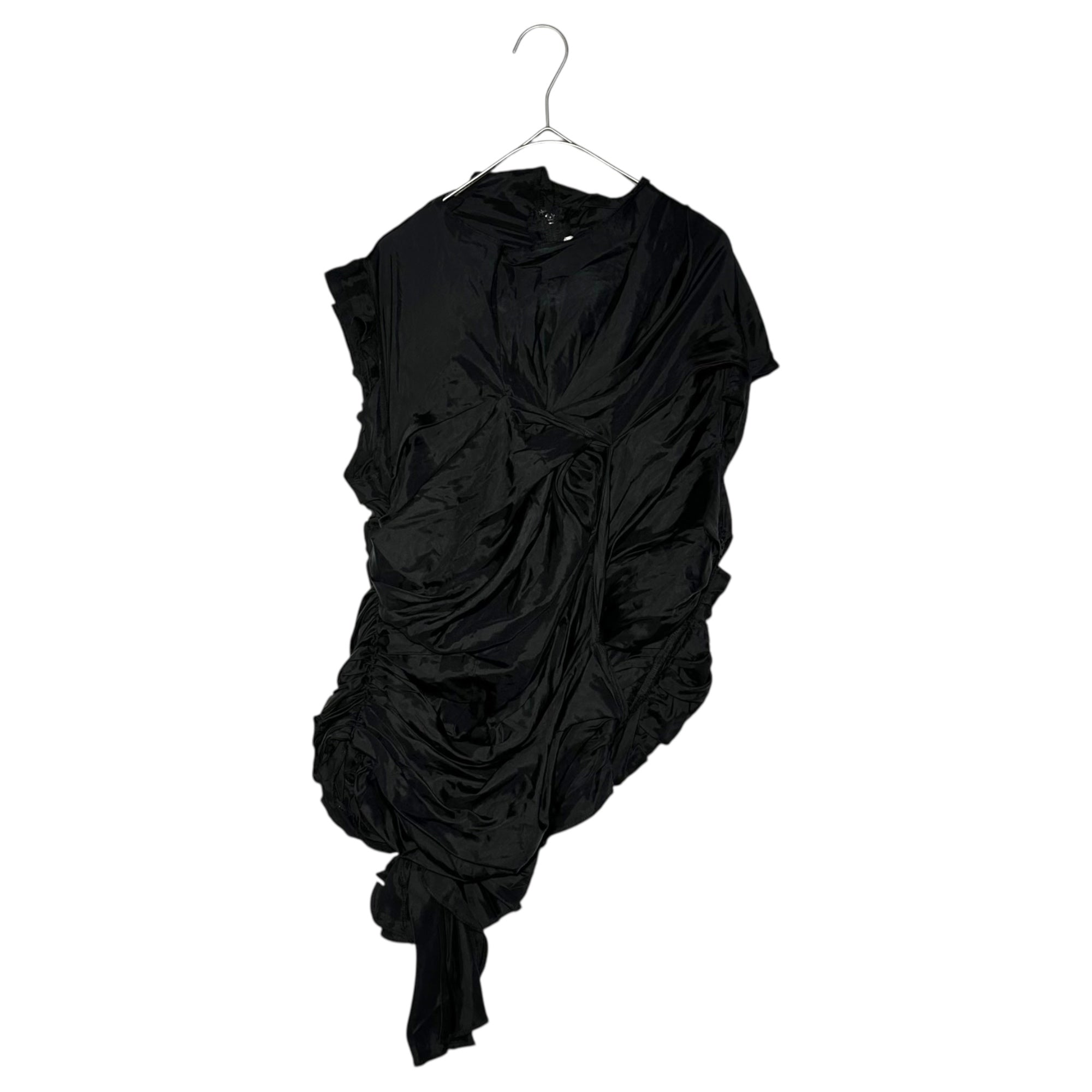 COMME des GARCONS(コムデギャルソン) 11AW Twisted volume gathered sleeveless blouse 捻じれ ボリュームギャザー ノースリーブ ブラウス GH-B016 S ブラック AD2011