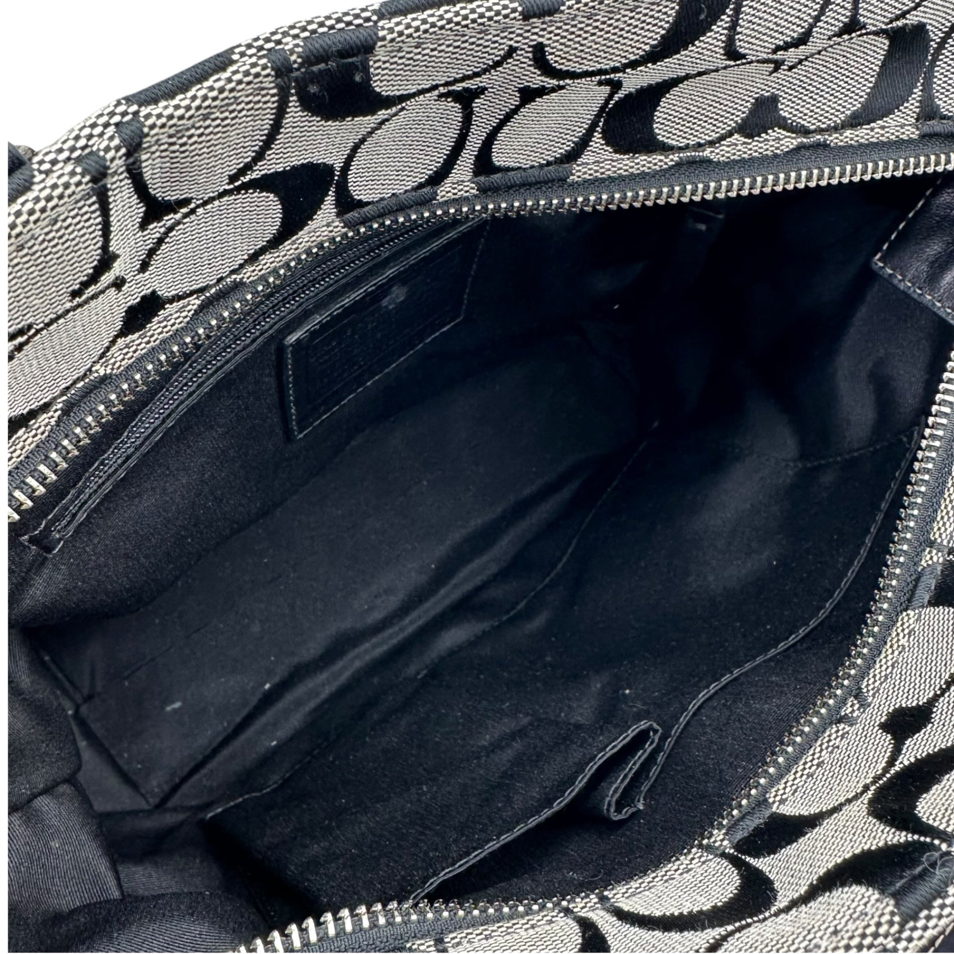 COACH(コーチ) Signature Turnlock Canvas Leather Tote Bag シグネチャー ターンロック キャンバス レザー トート バッグ F13973 グレー×ブラック ハンド