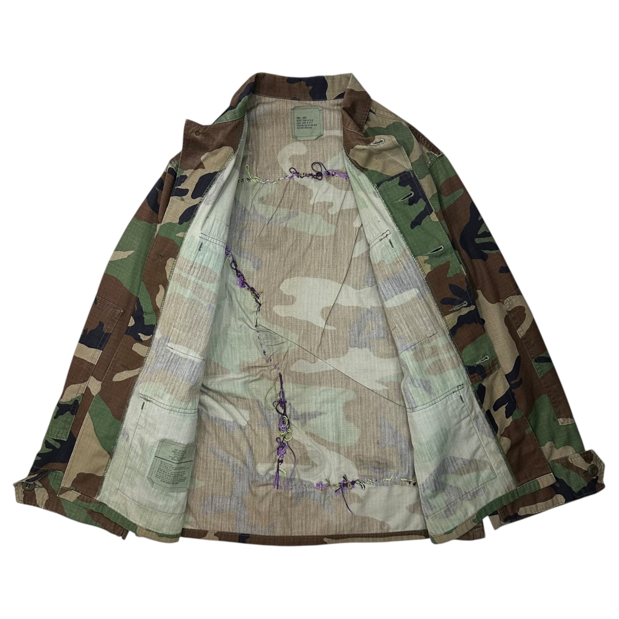 VINTAGE REMAKE(ヴィンテージリメイク) 00's KING AMBYR Remake US ARMY BDU Shirt キング アンバー リメイク アメリカ軍 シャツ 8415-01-390-8539 SMALL SHORT カーキ 2001年製造品 リメイク作品
