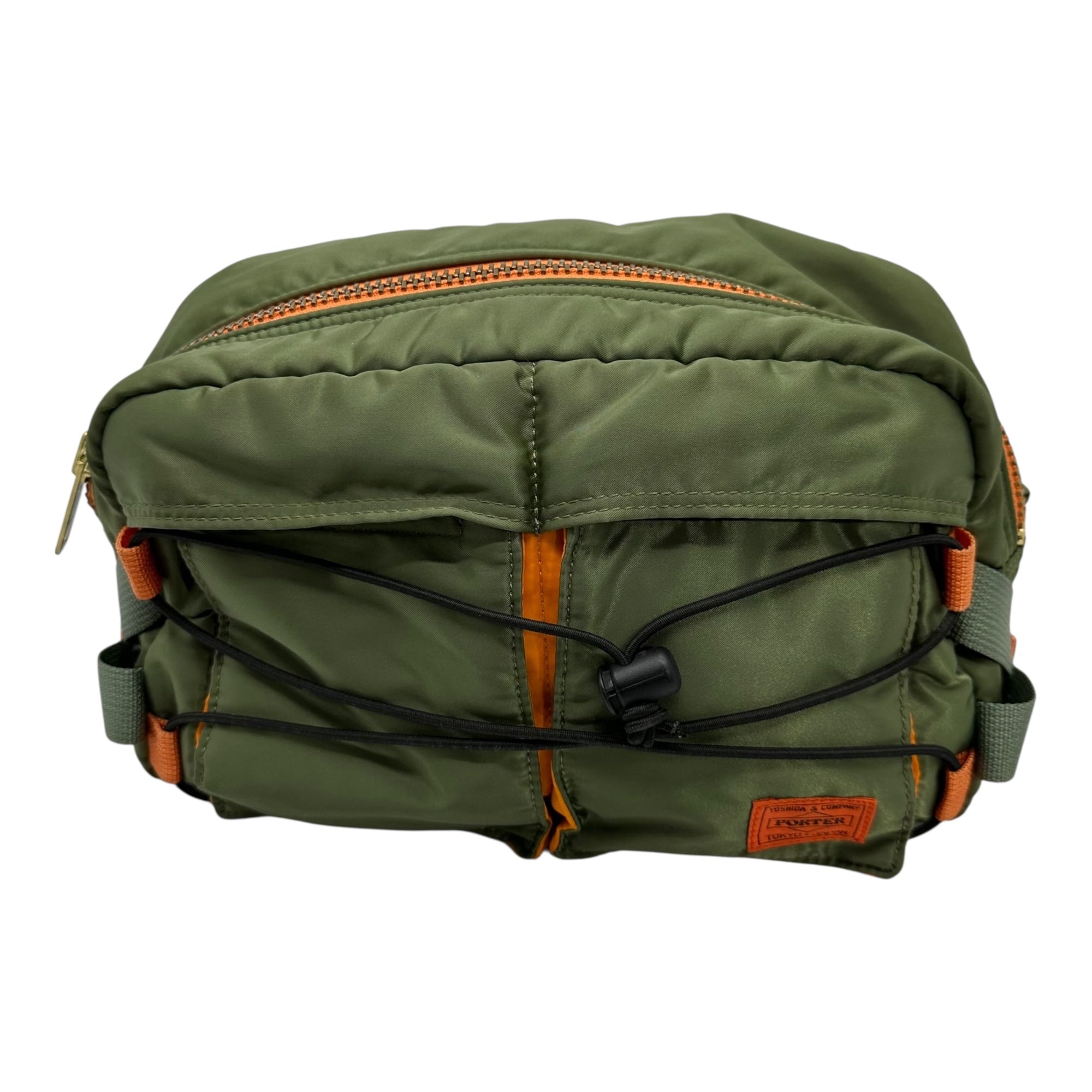 PORTER × BEAMS(ポーター × ビームス) BEAMS special order 35th TANKER shoulder pouch ビームス 別注 35周年 タンカー ショルダー ポーチ バッグ カーキ×オレンジ