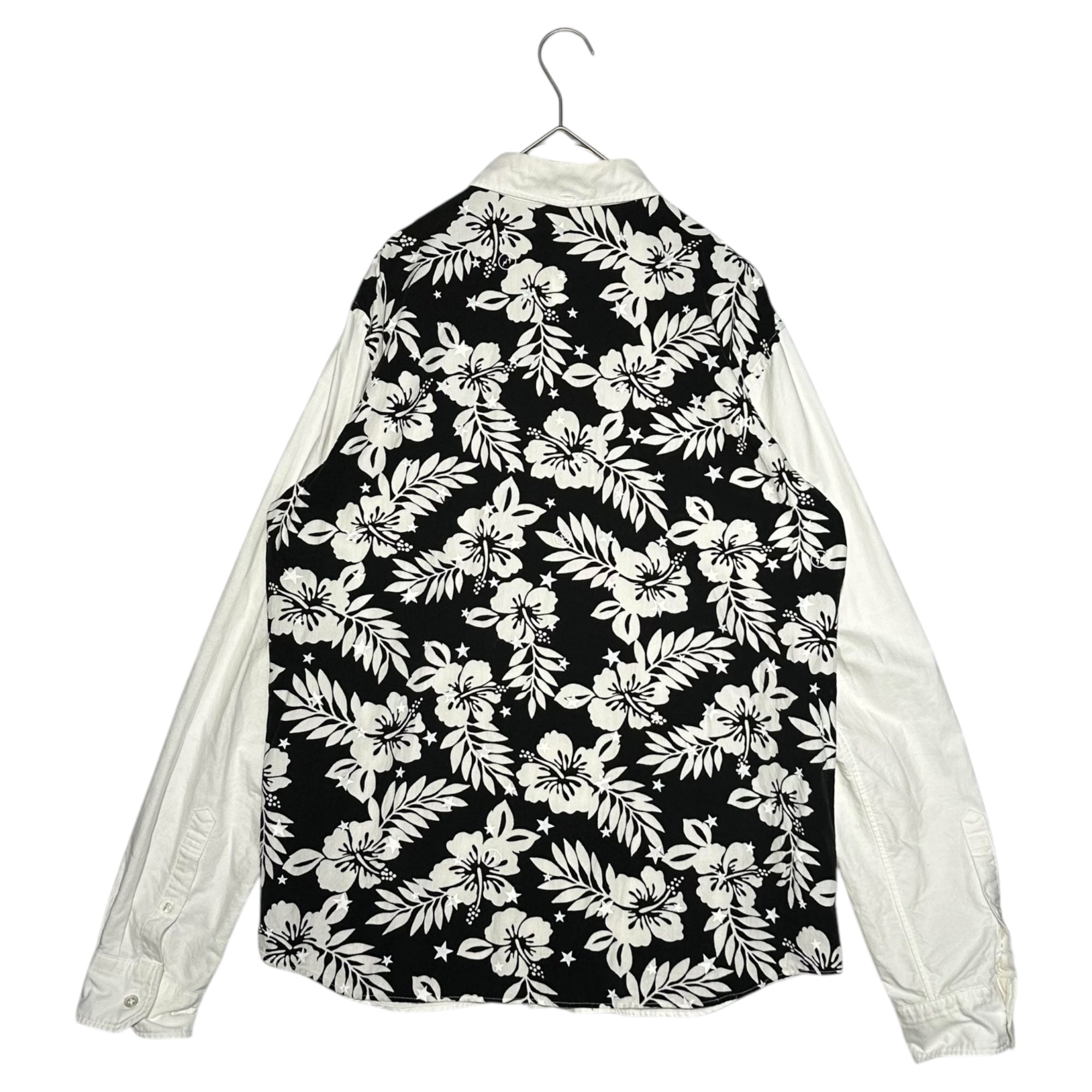 uniform experiment(ユニフォームエクスペリメント) Aloha Button Down Shirt アロハ 切替 ボタンダウン 長袖 シャツ UE-170011 3 ホワイト